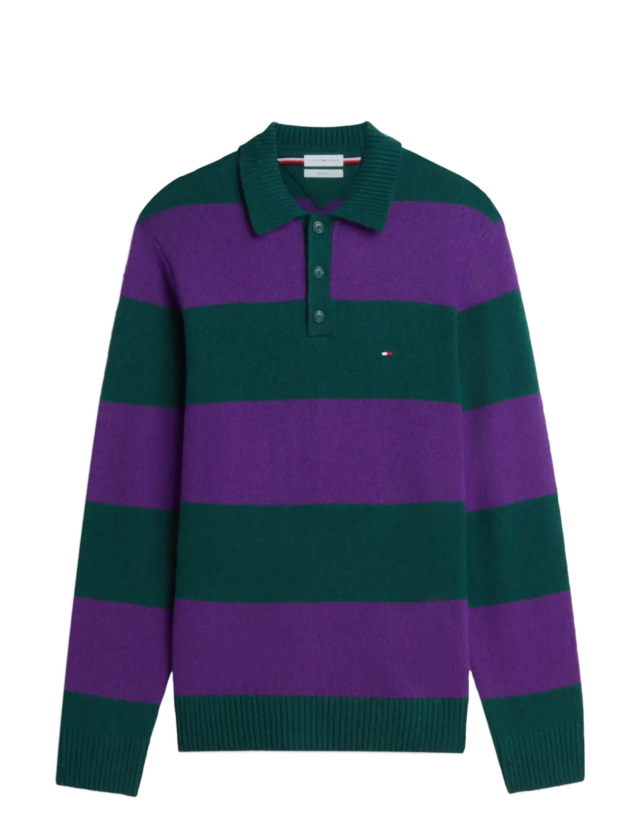 Tommy Hilfiger LAMBSWOOL LS POLO - Kleidung - ORNAMENTAL GREEN  NAVY BLUE / green