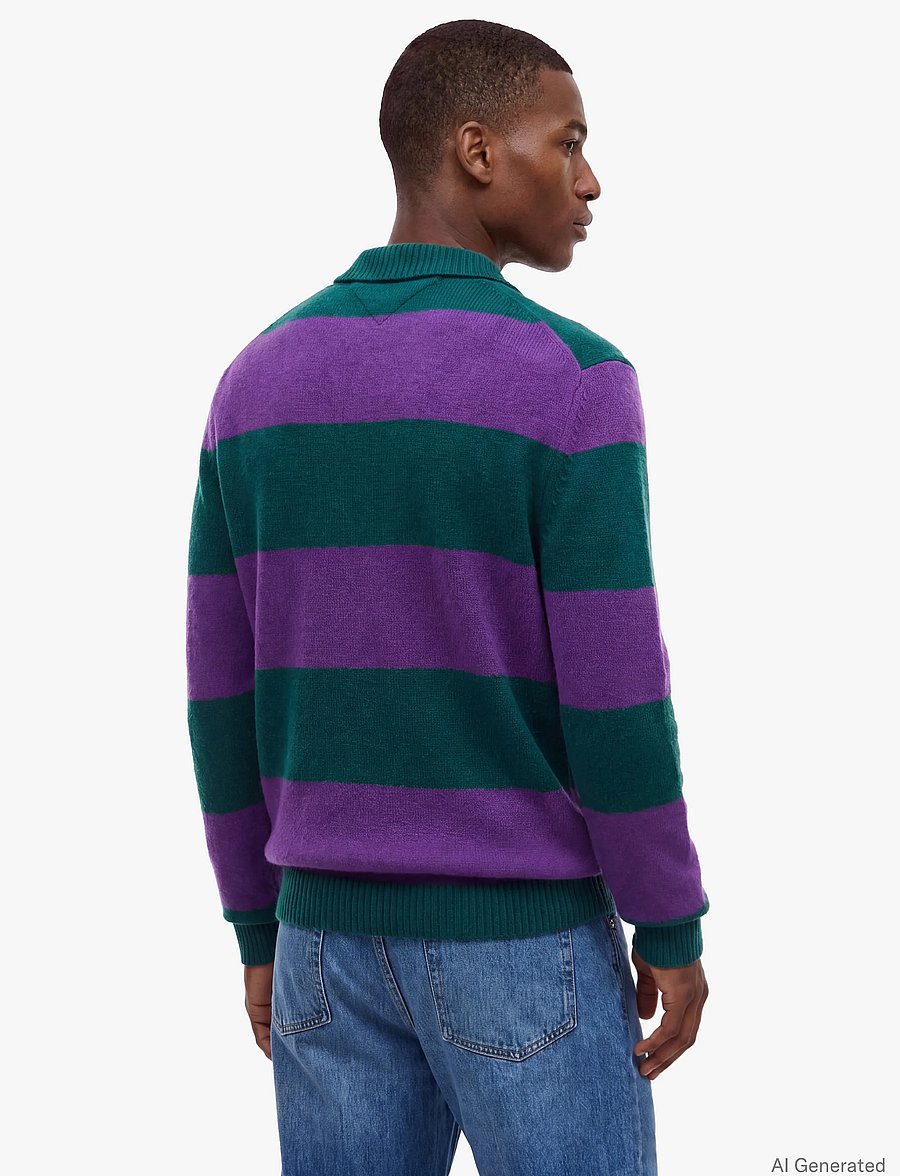 Tommy Hilfiger - LAMBSWOOL LS POLO - poloer i strik med lange ærmer - ornamental green navy blue - 2