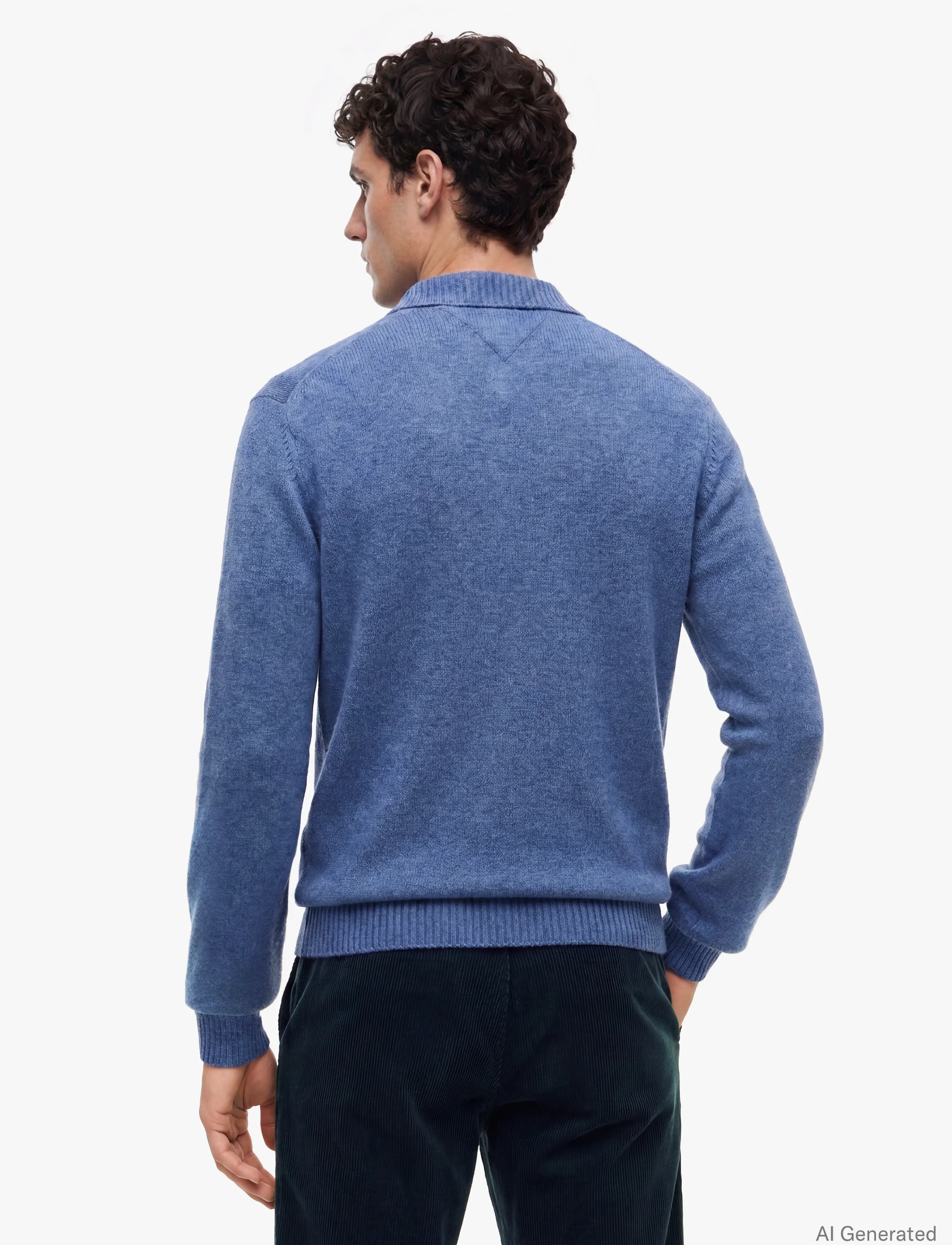 Tommy Hilfiger - LAMBSWOOL LS POLO - langärmelige strick-polohemden - aegean sea heather - 2