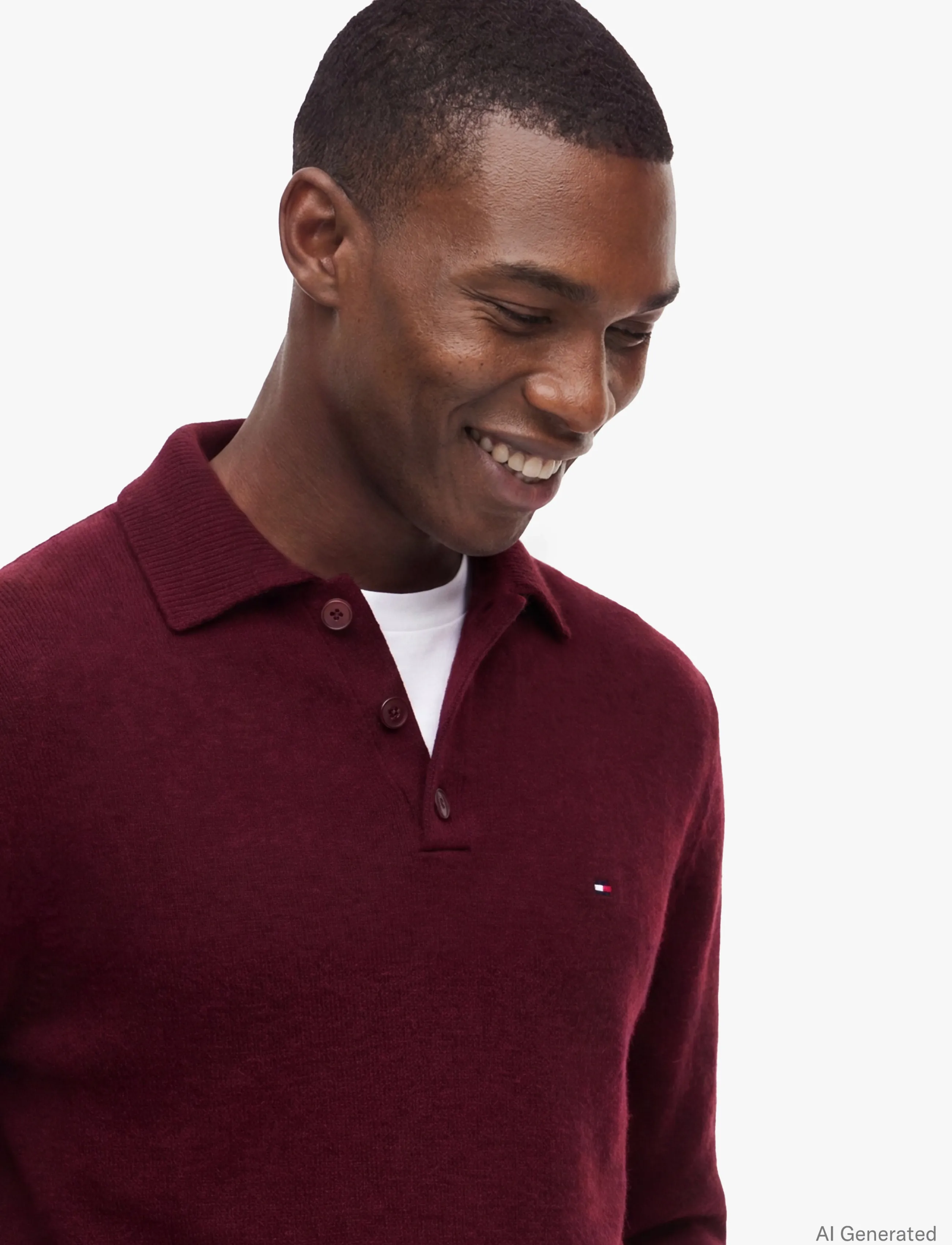Tommy Hilfiger - LAMBSWOOL LS POLO - burgundy heather - 3