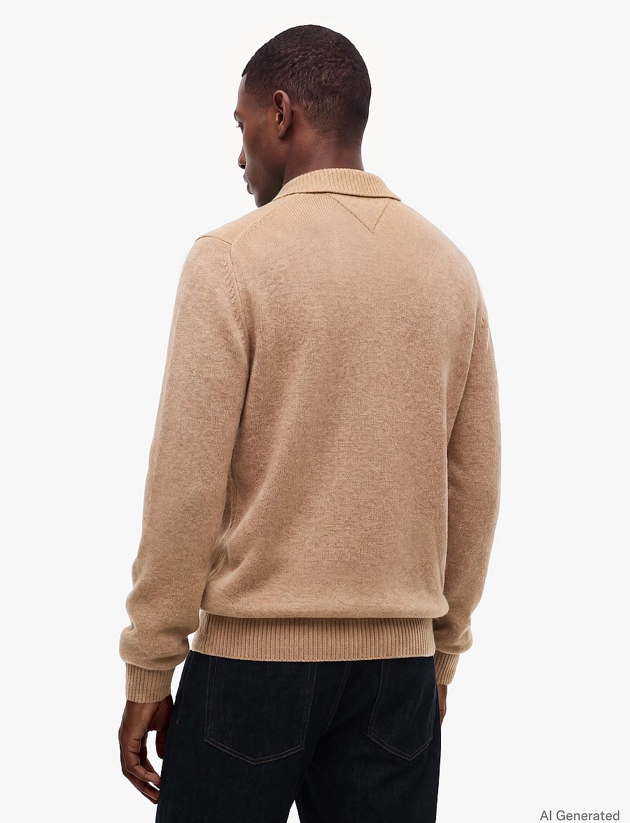 Tommy Hilfiger - LAMBSWOOL LS POLO - poloer i strik med lange ærmer - safari canvas heather - 2