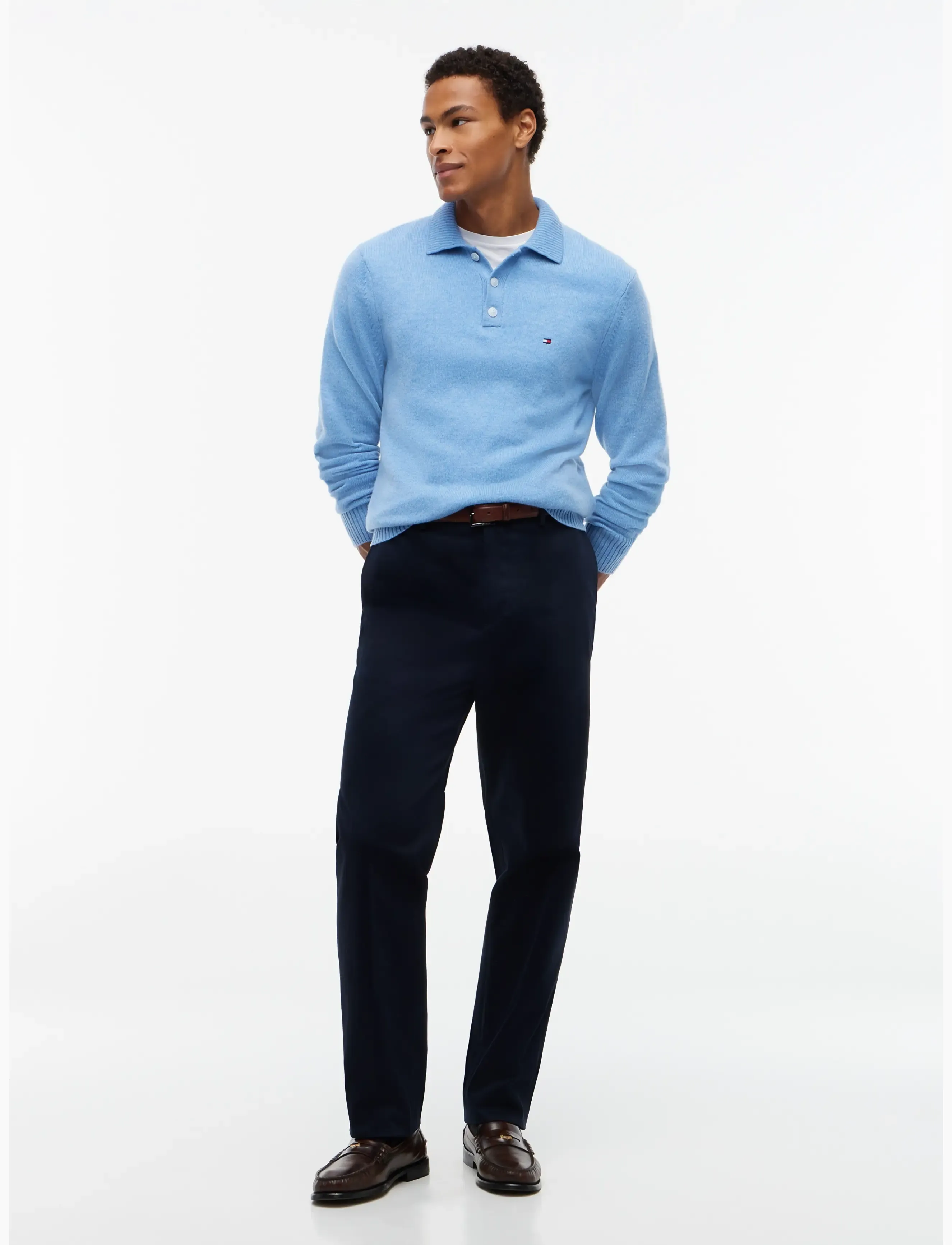 Tommy Hilfiger - LAMBSWOOL LS POLO - sky blue heather - 4