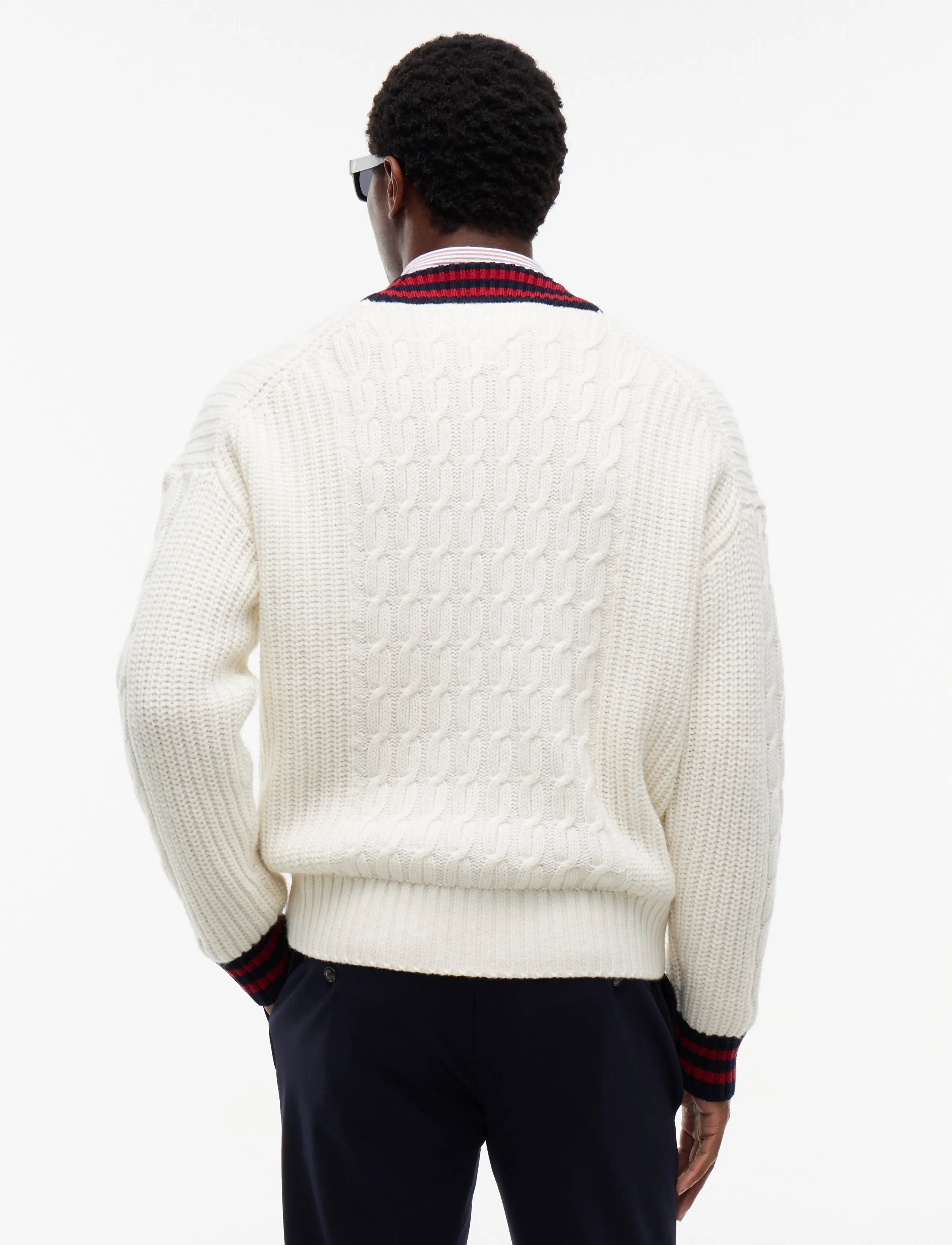 Tommy Hilfiger - CABLE LETTERMAN CARDIGAN - strickjacken - ivory petal - 2