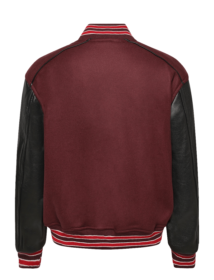 Tommy Hilfiger - LEATHER VARSITY JACKET - ulljackor - burgundy velvet - 2