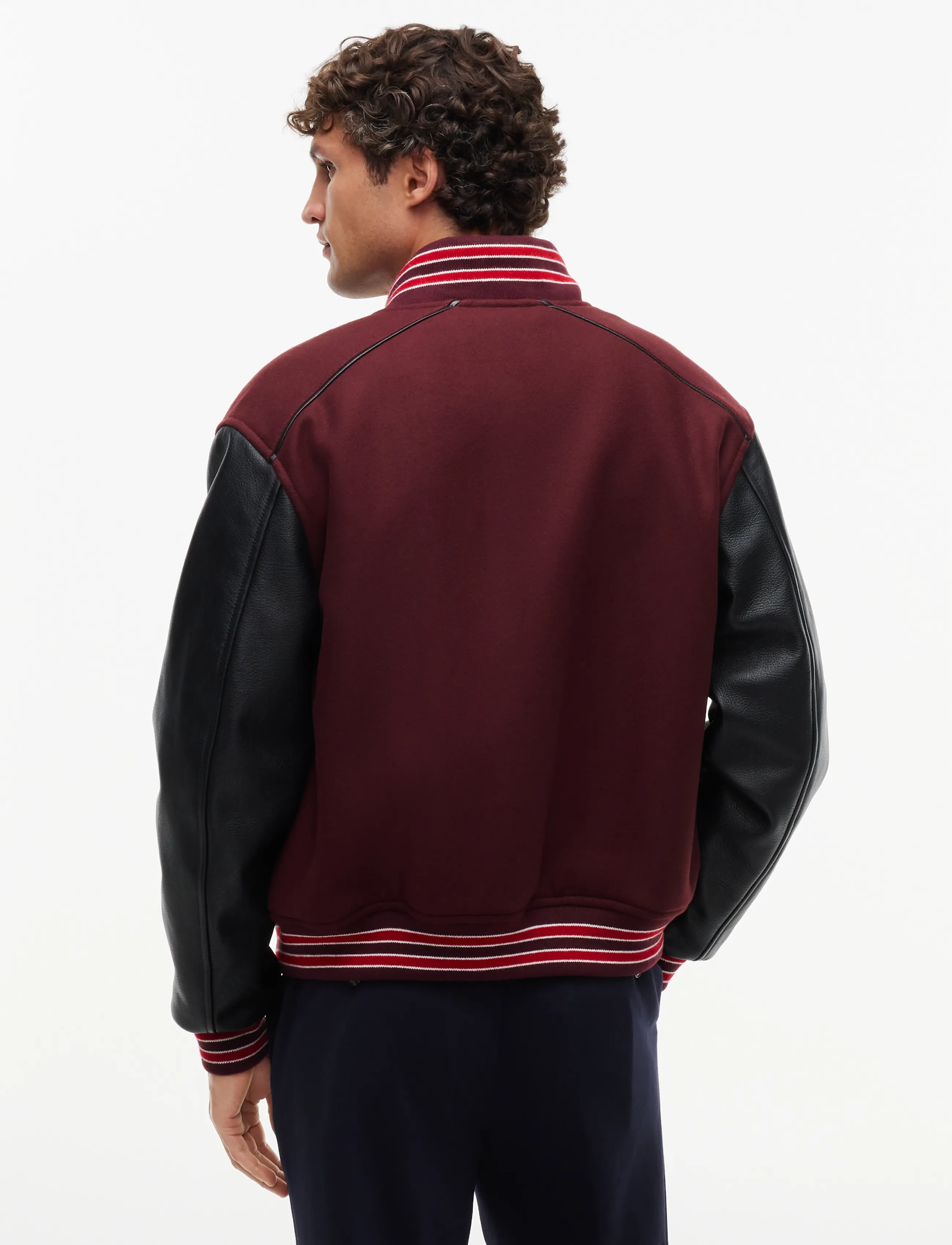 Tommy Hilfiger - LEATHER VARSITY JACKET - ulljackor - burgundy velvet - 3