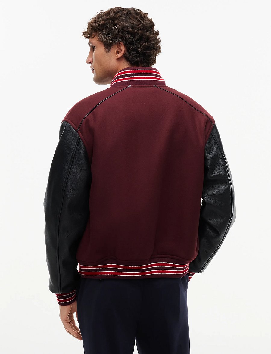 Tommy Hilfiger - LEATHER VARSITY JACKET - ulljackor - burgundy velvet - 3