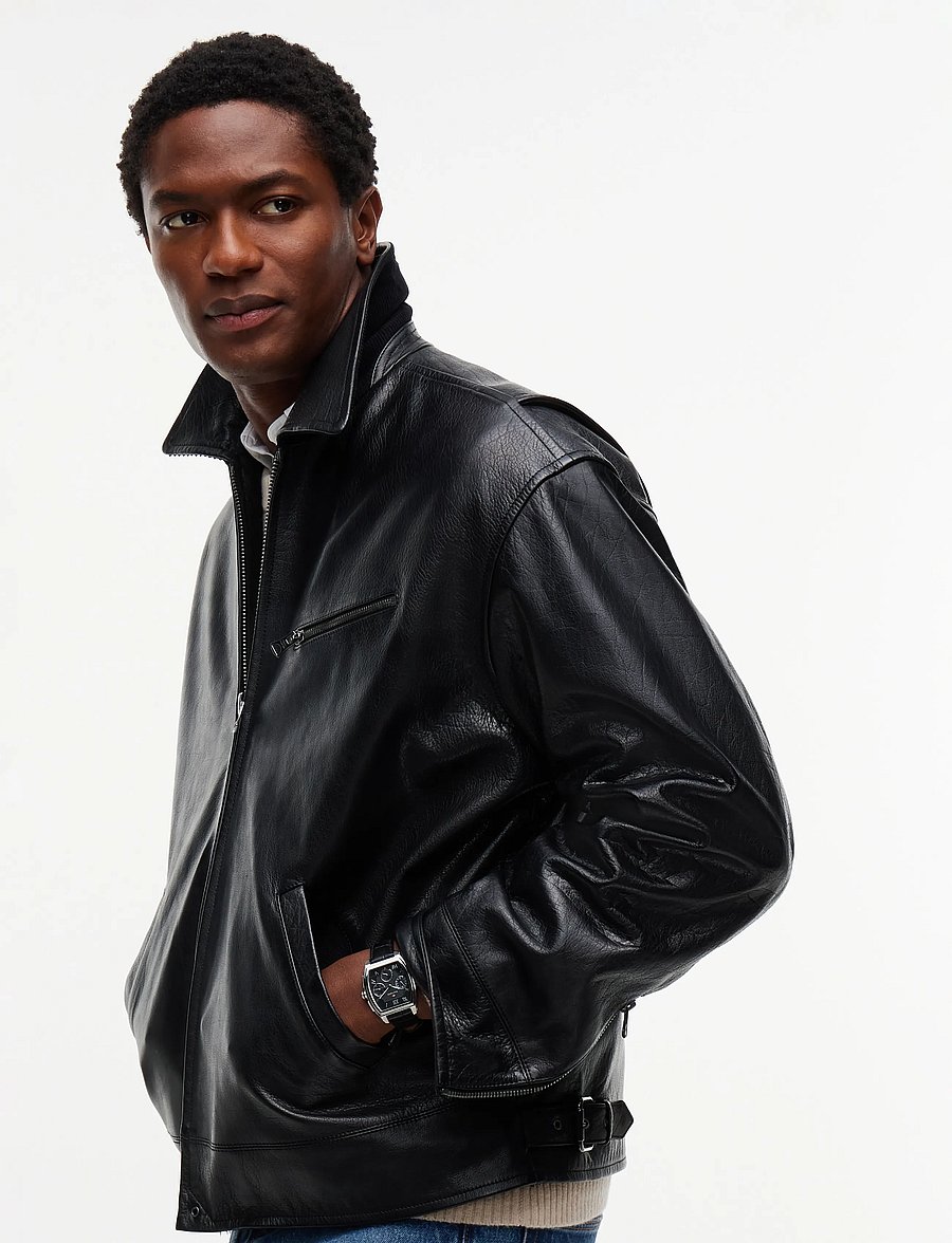 Tommy Hilfiger - LEATHER JACKET - herbstjacken - black - 5