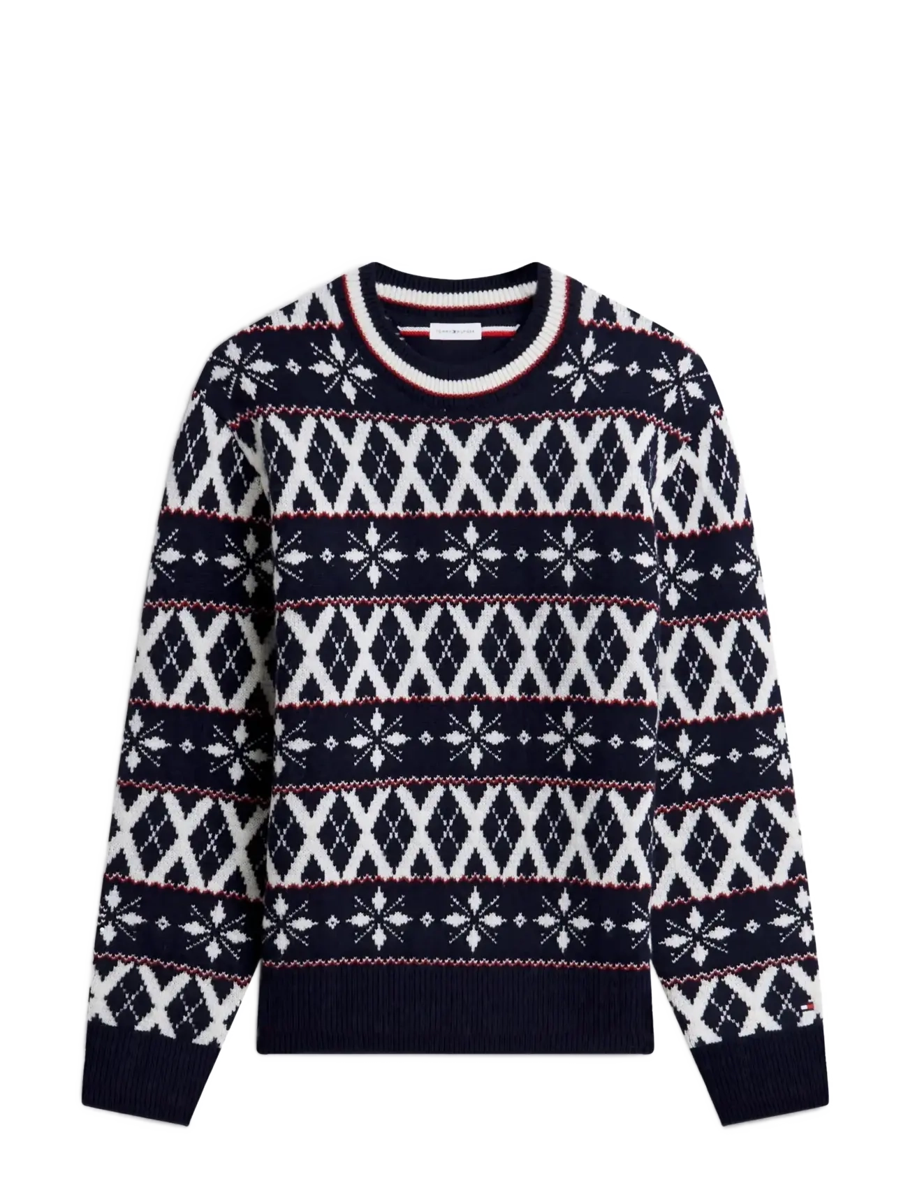 Tommy Hilfiger AOP FAIRISLE WOOL BLEND CREWNECK - Ümara kaelusega - NAVY BLUE IVORY REGATTA TAWNY / navy