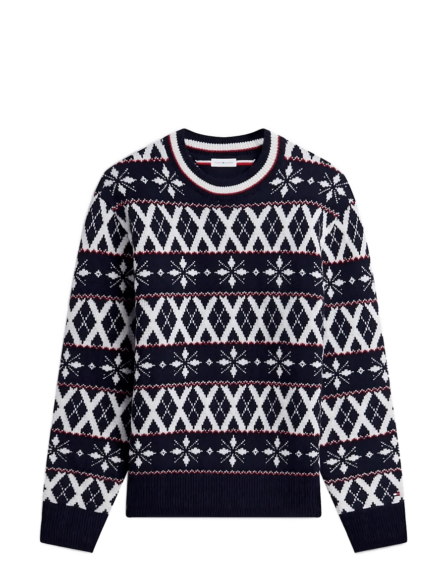 Tommy Hilfiger - AOP FAIRISLE WOOL BLEND CREWNECK - rundhals - navy blue ivory regatta tawny - 1