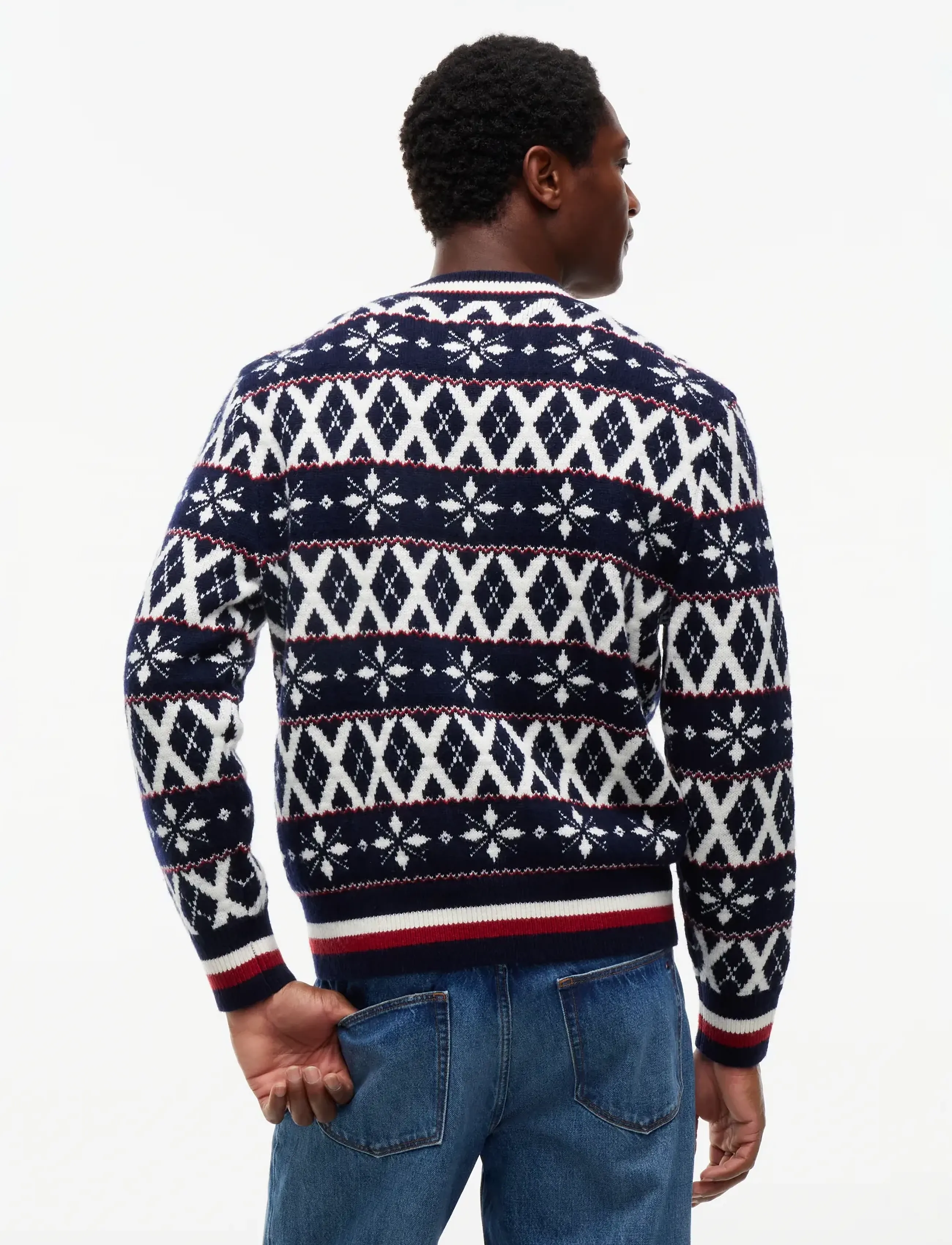 Tommy Hilfiger - AOP FAIRISLE WOOL BLEND CREWNECK - navy blue ivory regatta tawny - 2