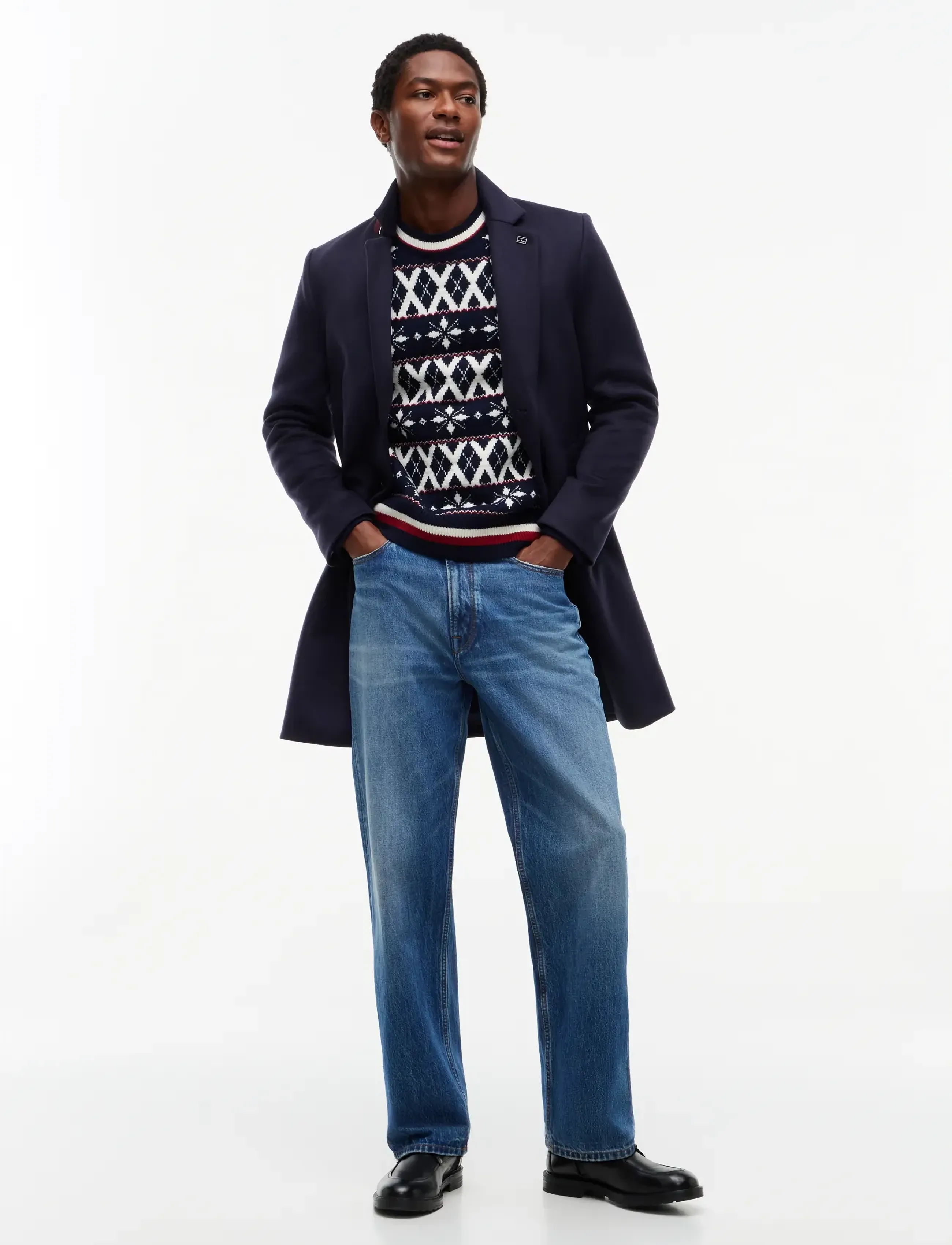 Tommy Hilfiger - AOP FAIRISLE WOOL BLEND CREWNECK - navy blue ivory regatta tawny - 4