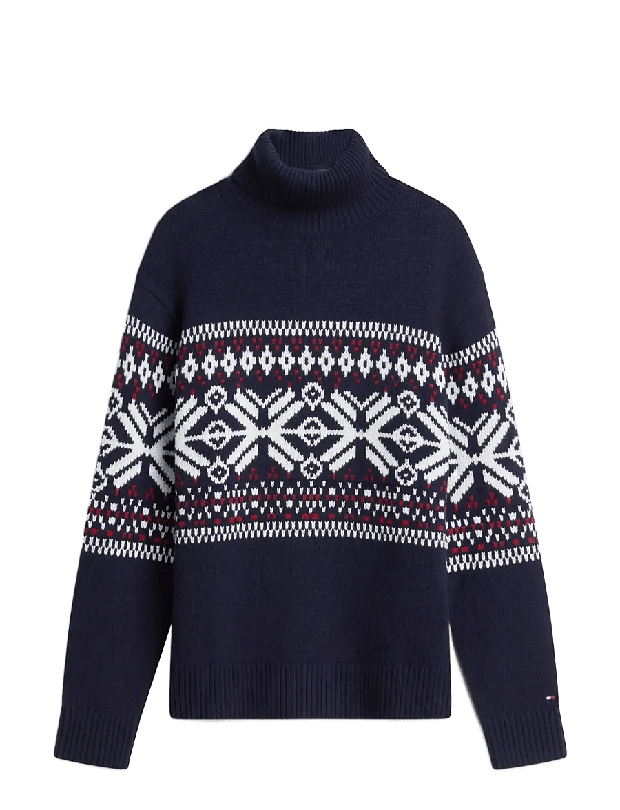 Tommy Hilfiger - PLACED FAIRISLE WOOL BLEND ROLL - navy blue ivory regatta red - 1