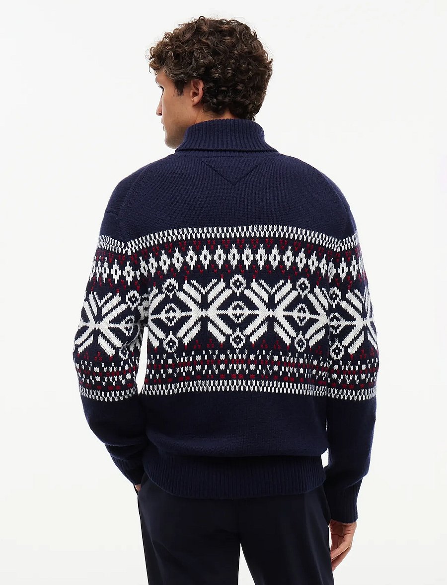 Tommy Hilfiger - PLACED FAIRISLE WOOL BLEND ROLL - navy blue ivory regatta red - 2