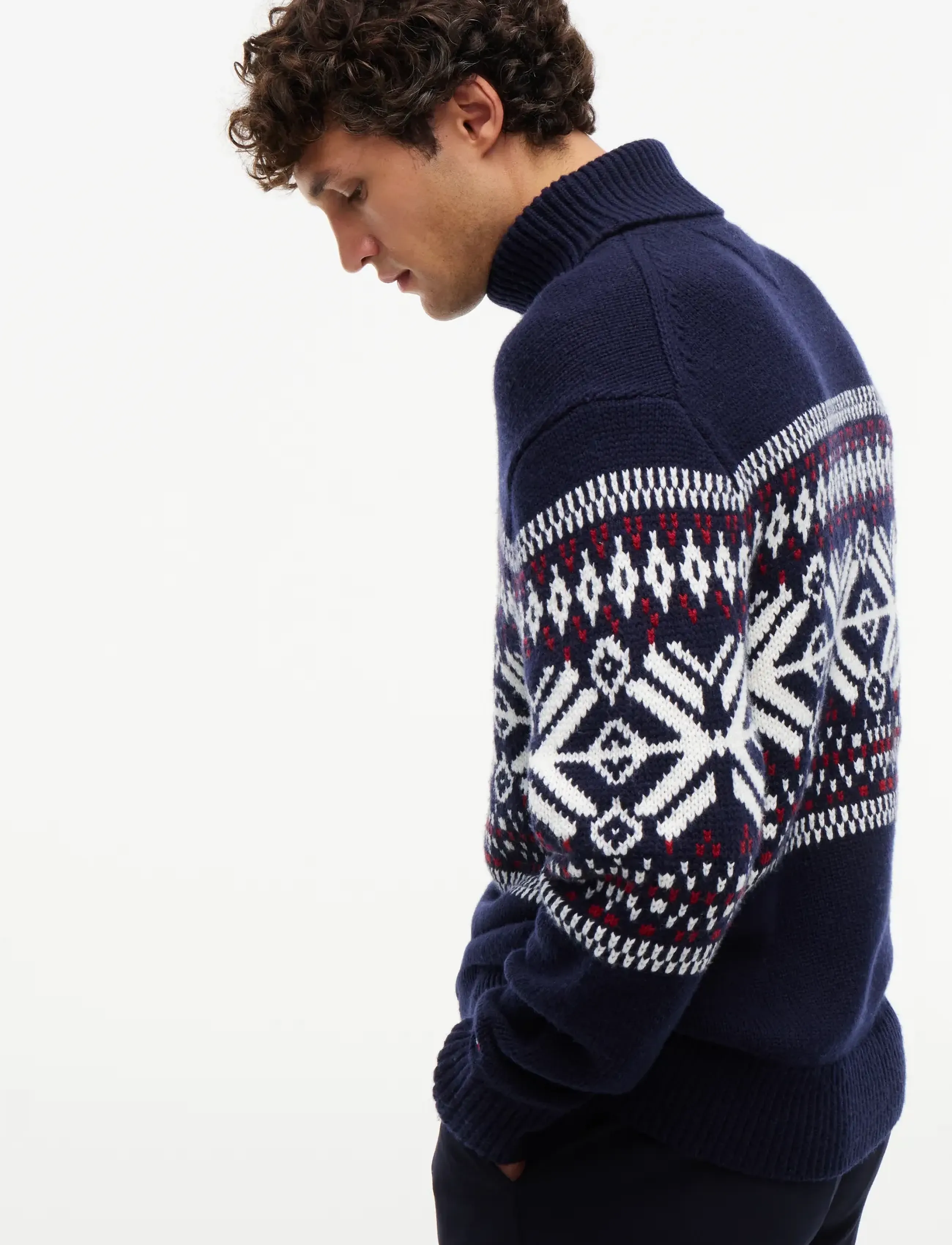 Tommy Hilfiger - PLACED FAIRISLE WOOL BLEND ROLL - navy blue ivory regatta red - 3