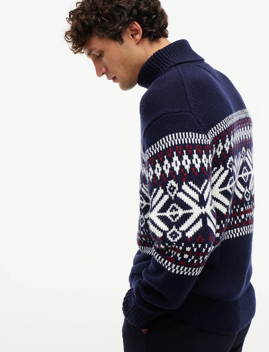 Tommy Hilfiger - PLACED FAIRISLE WOOL BLEND ROLL - navy blue ivory regatta red - 3