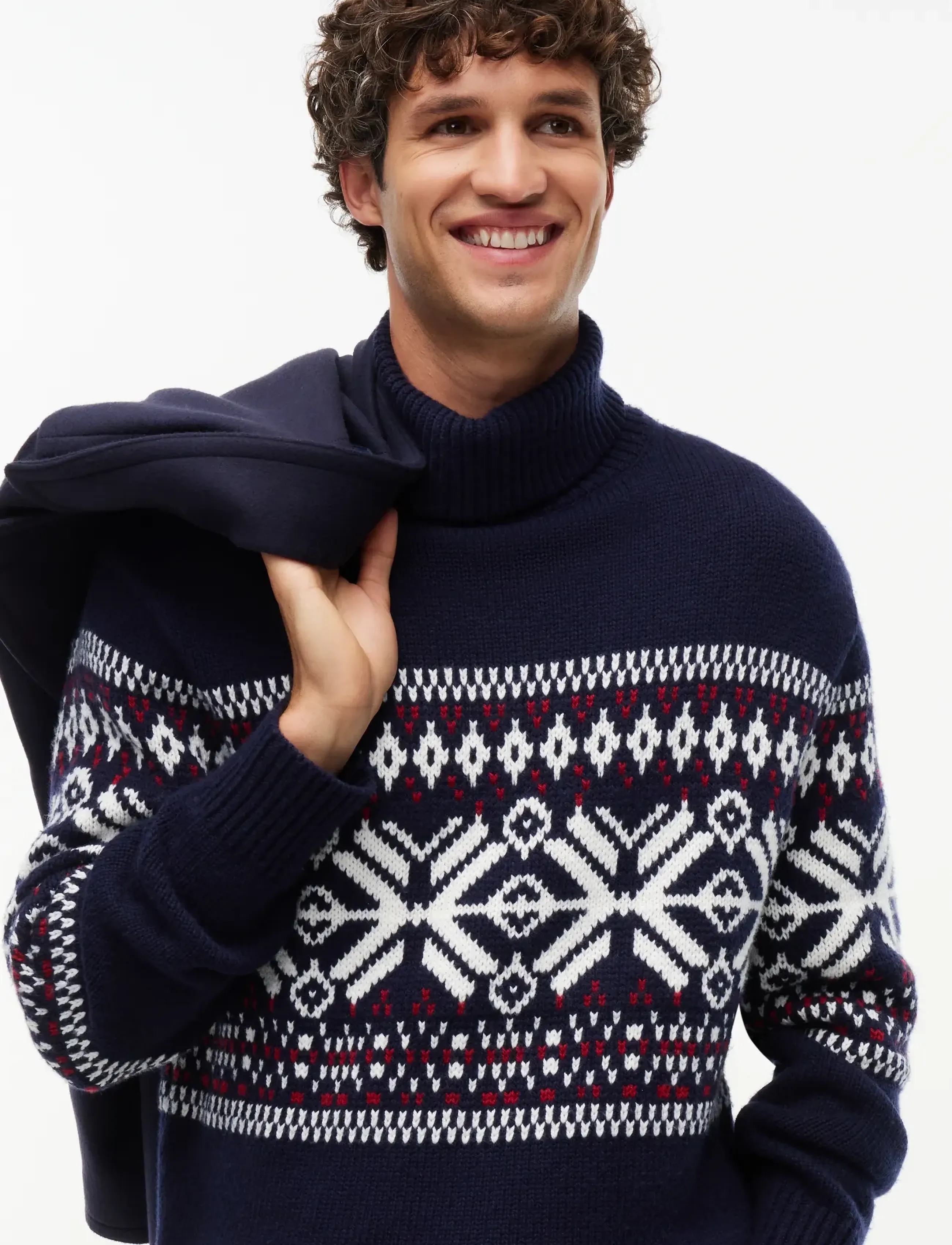 Tommy Hilfiger - PLACED FAIRISLE WOOL BLEND ROLL - navy blue ivory regatta red - 5