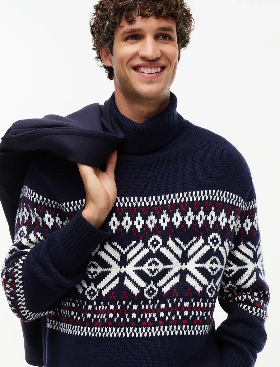 Tommy Hilfiger - PLACED FAIRISLE WOOL BLEND ROLL - navy blue ivory regatta red - 5