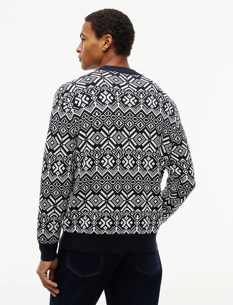 Tommy Hilfiger - AOP FAIRISLE COTTON CREW NECK - round necks - navy blue ivory petal - 2