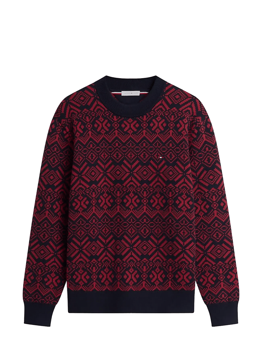 Tommy Hilfiger - AOP FAIRISLE COTTON CREW NECK - rundhals - regatta red navy blue - 1