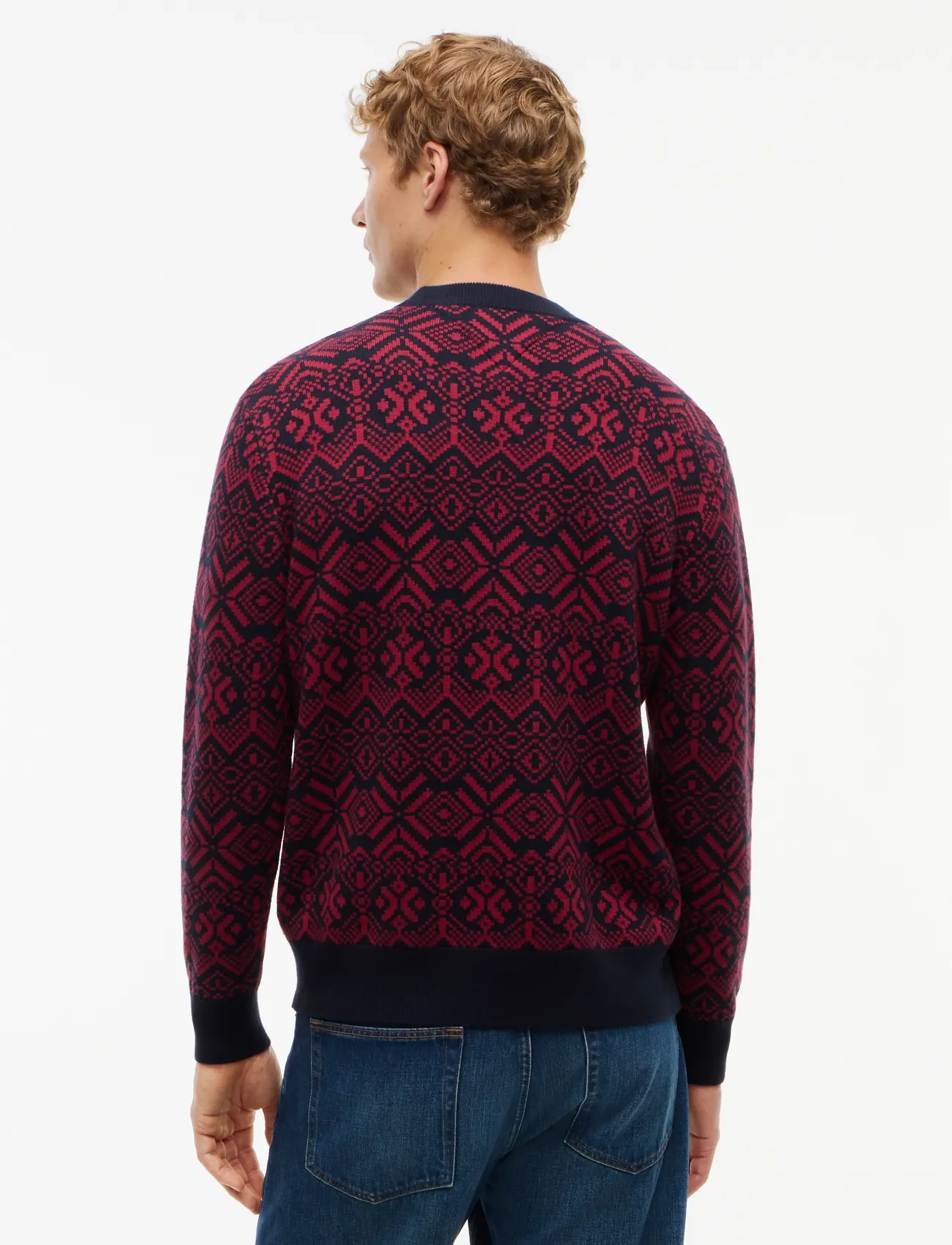 Tommy Hilfiger - AOP FAIRISLE COTTON CREW NECK - regatta red  navy blue - 2
