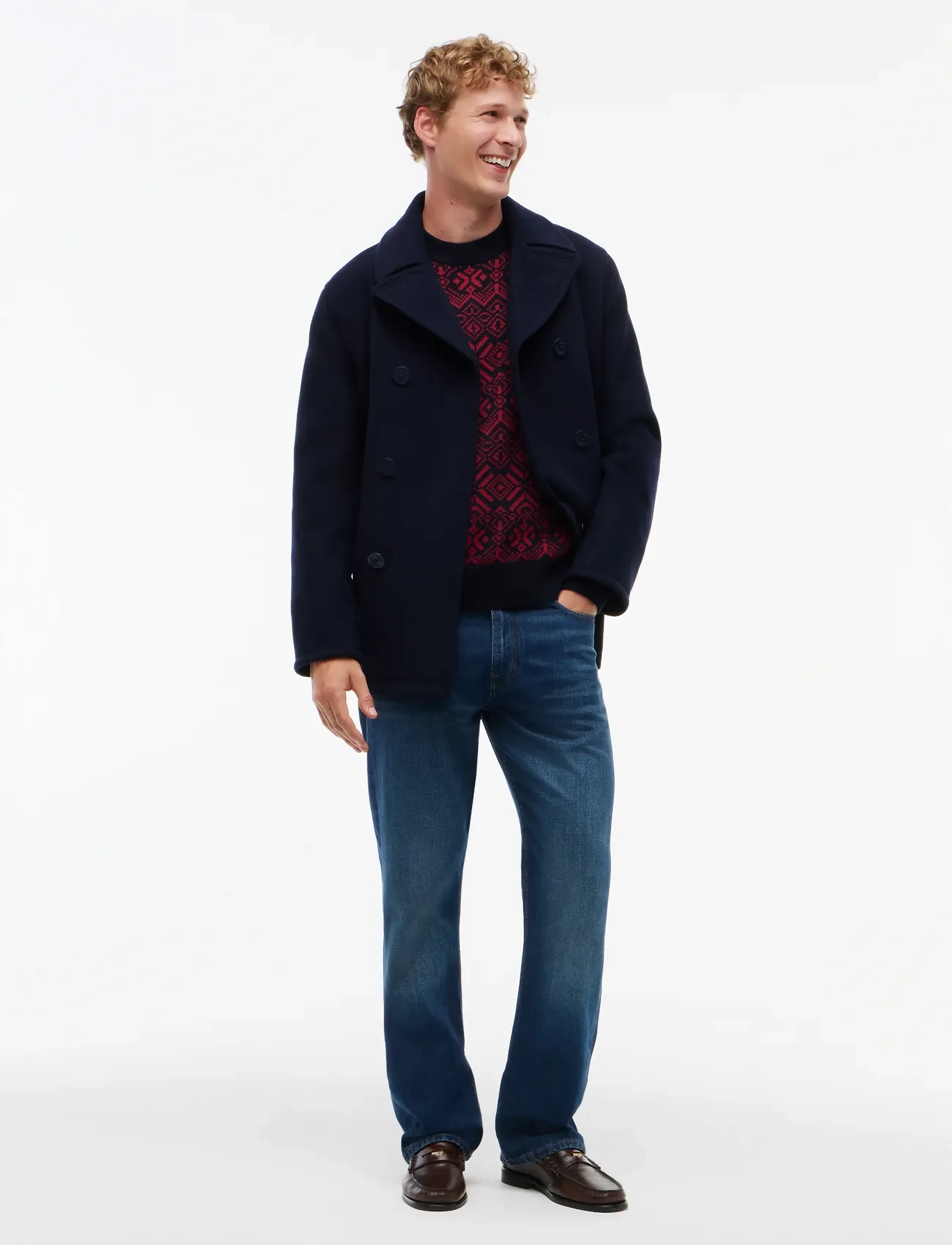 Tommy Hilfiger - AOP FAIRISLE COTTON CREW NECK - regatta red  navy blue - 4