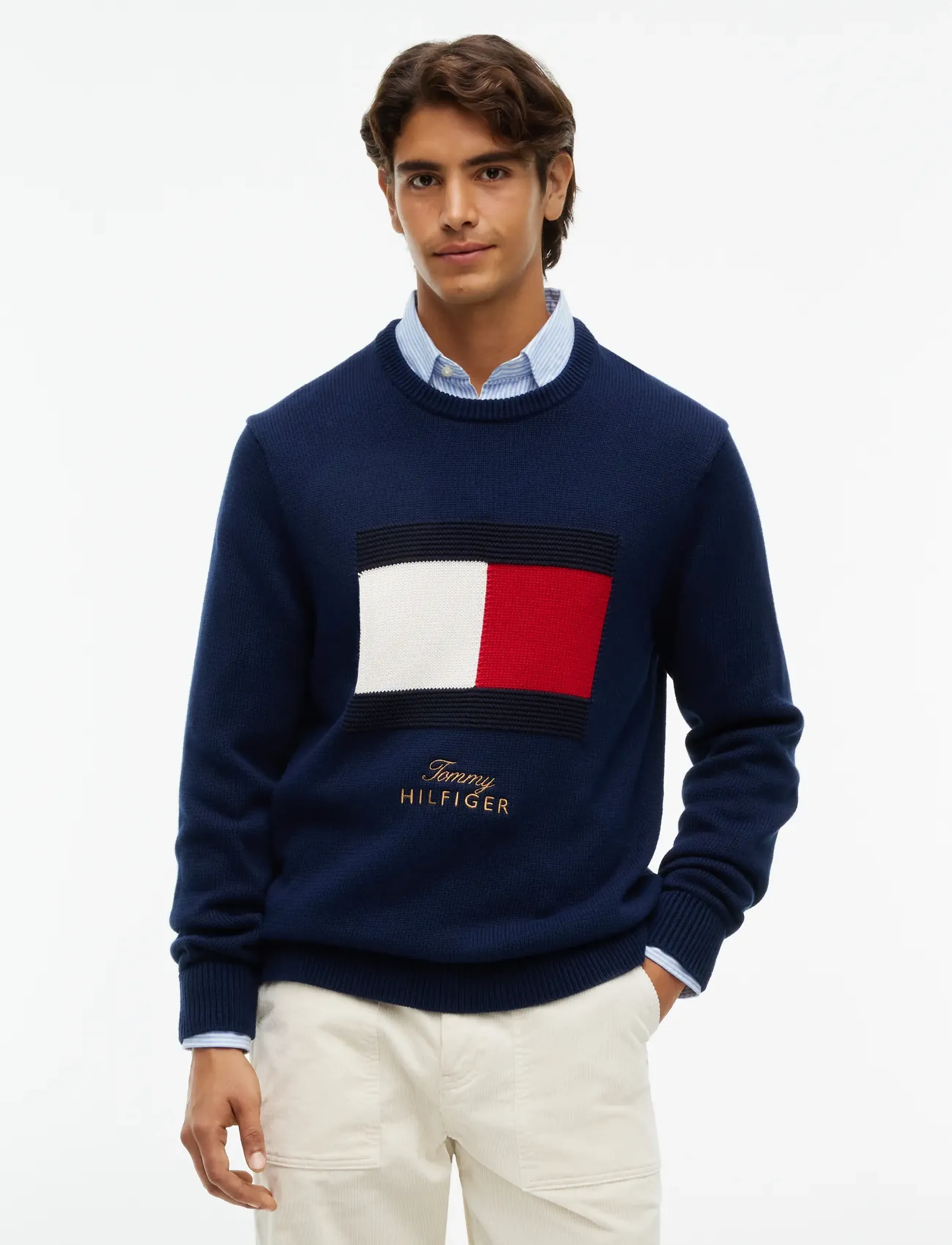 Tommy Hilfiger - GIFTING FLAG CREW NECK SWEATER - carbon navy - 0