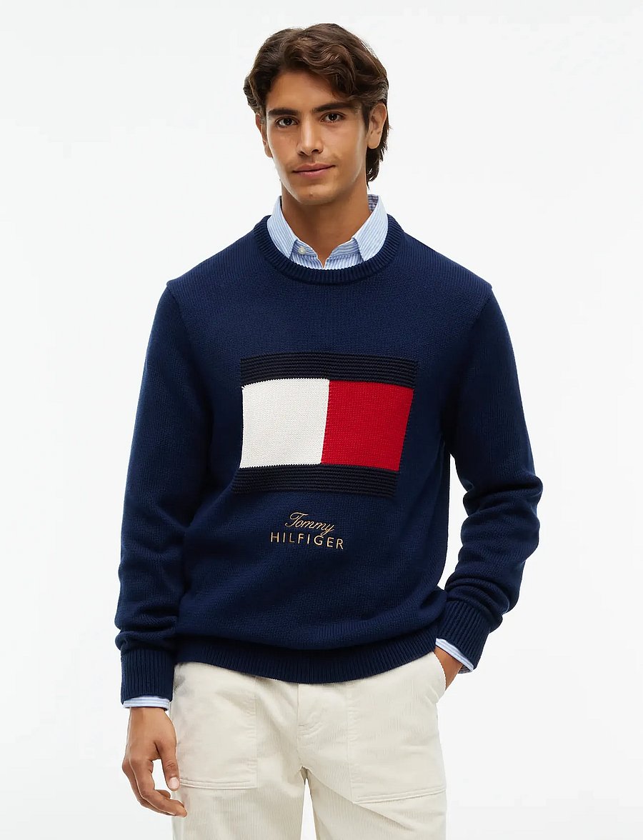 Tommy Hilfiger - GIFTING FLAG CREW NECK SWEATER - carbon navy - 0