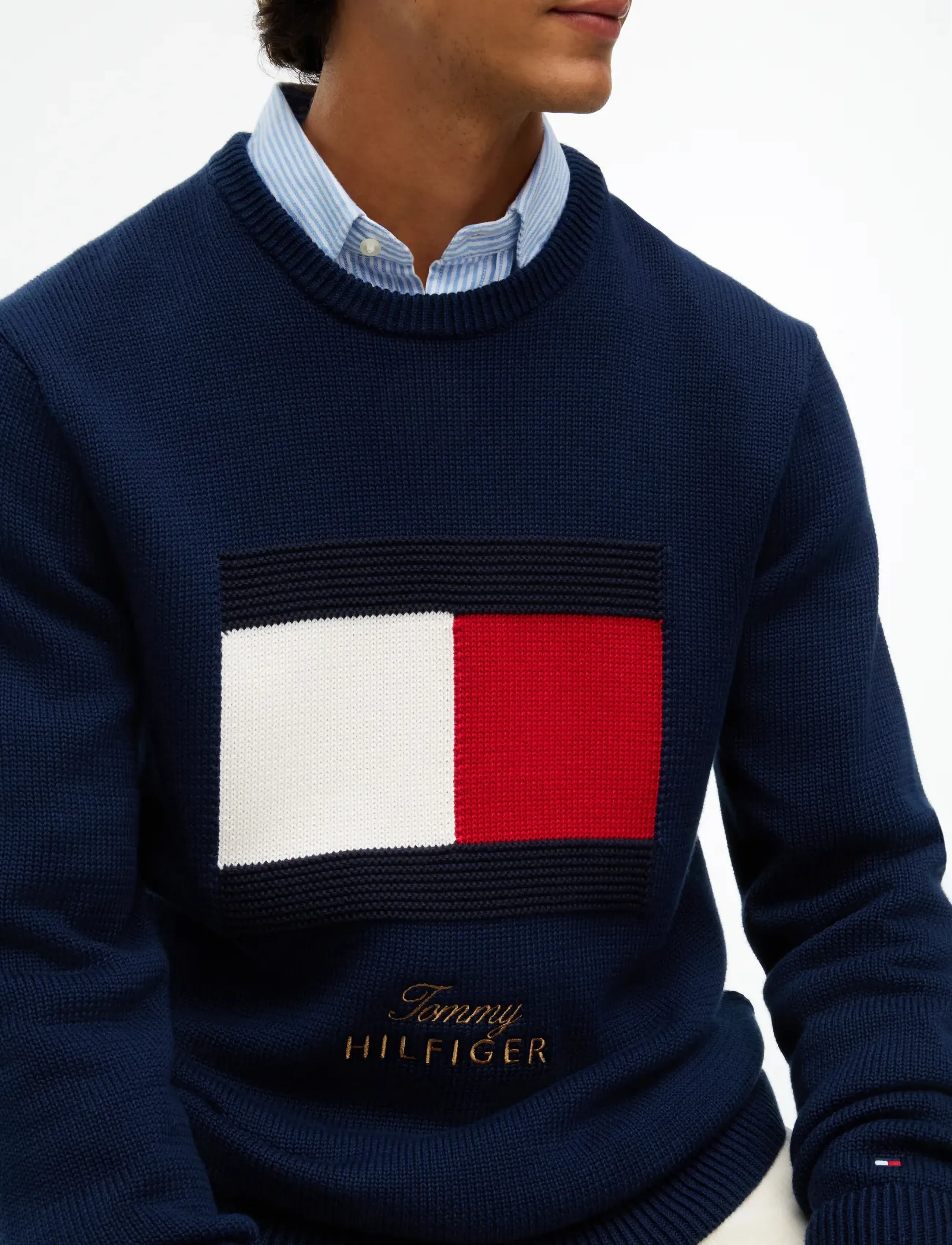 TOMMY HILFIGER Gifting Flag Crew Neck Sweater stickade tröjor herr – bild 3