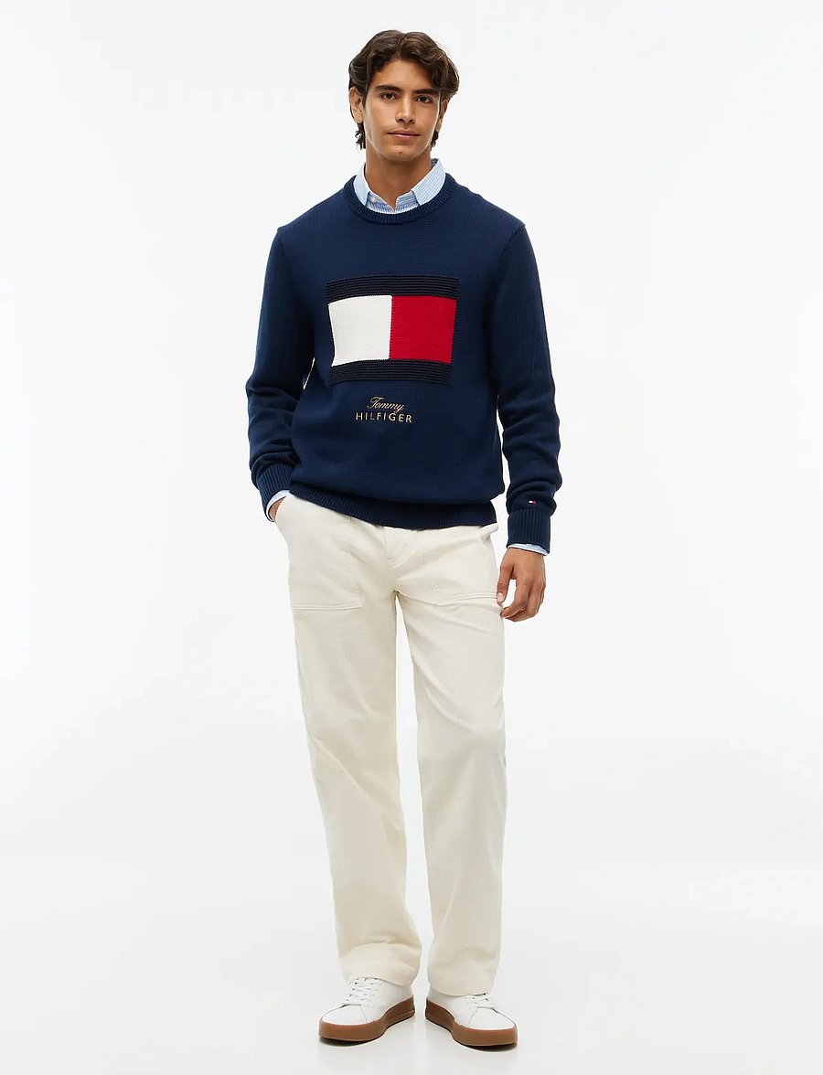 Tommy Hilfiger - GIFTING FLAG CREW NECK SWEATER - carbon navy - 4