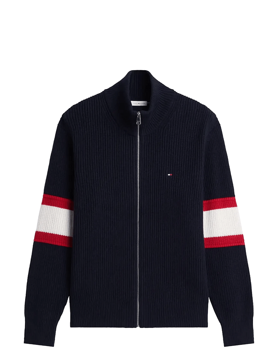 Tommy Hilfiger - ATHLEISURE RWB ZIP THROUGH - fullzip strik - navy blue - 1