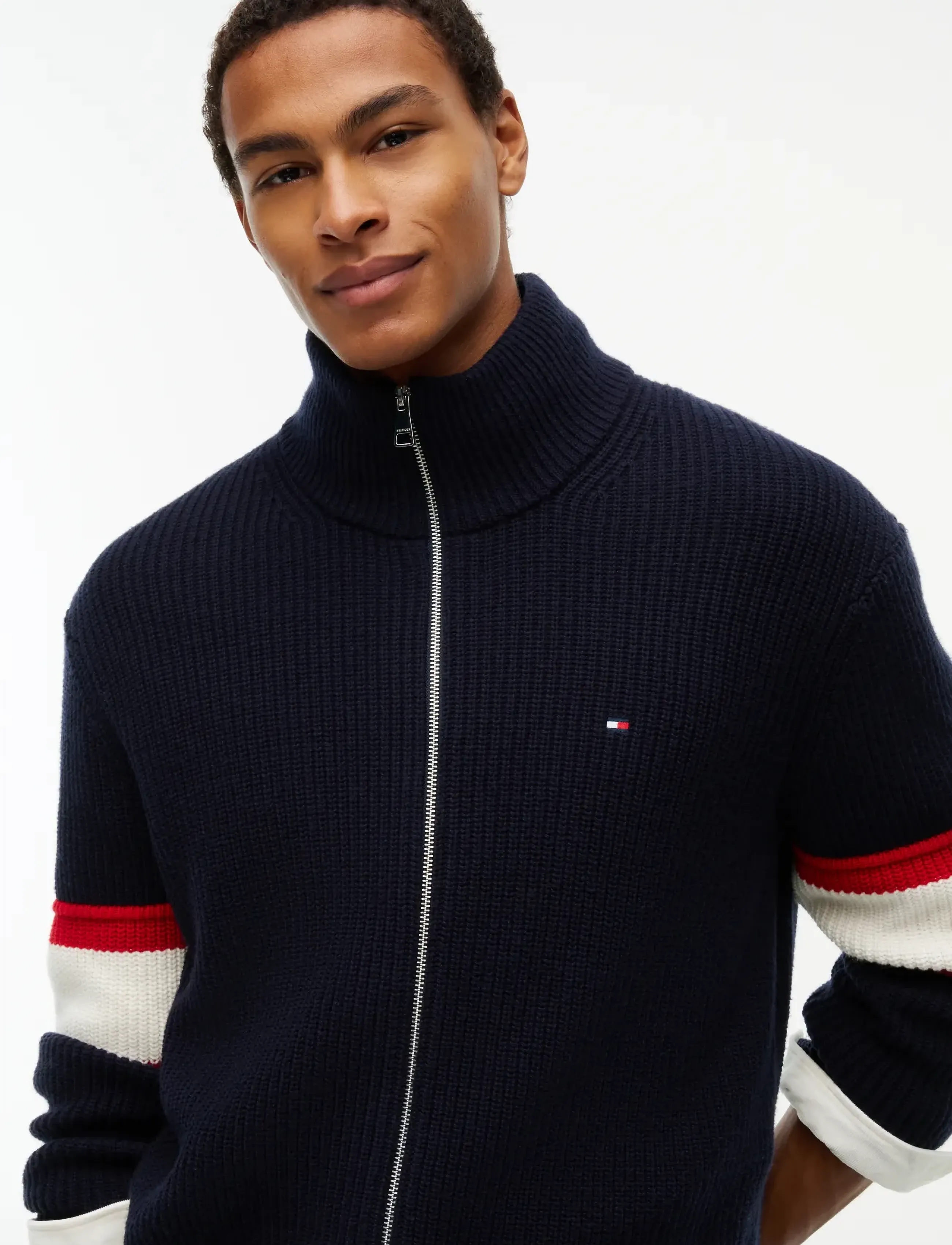 Tommy Hilfiger - ATHLEISURE RWB ZIP THROUGH - navy blue - 3