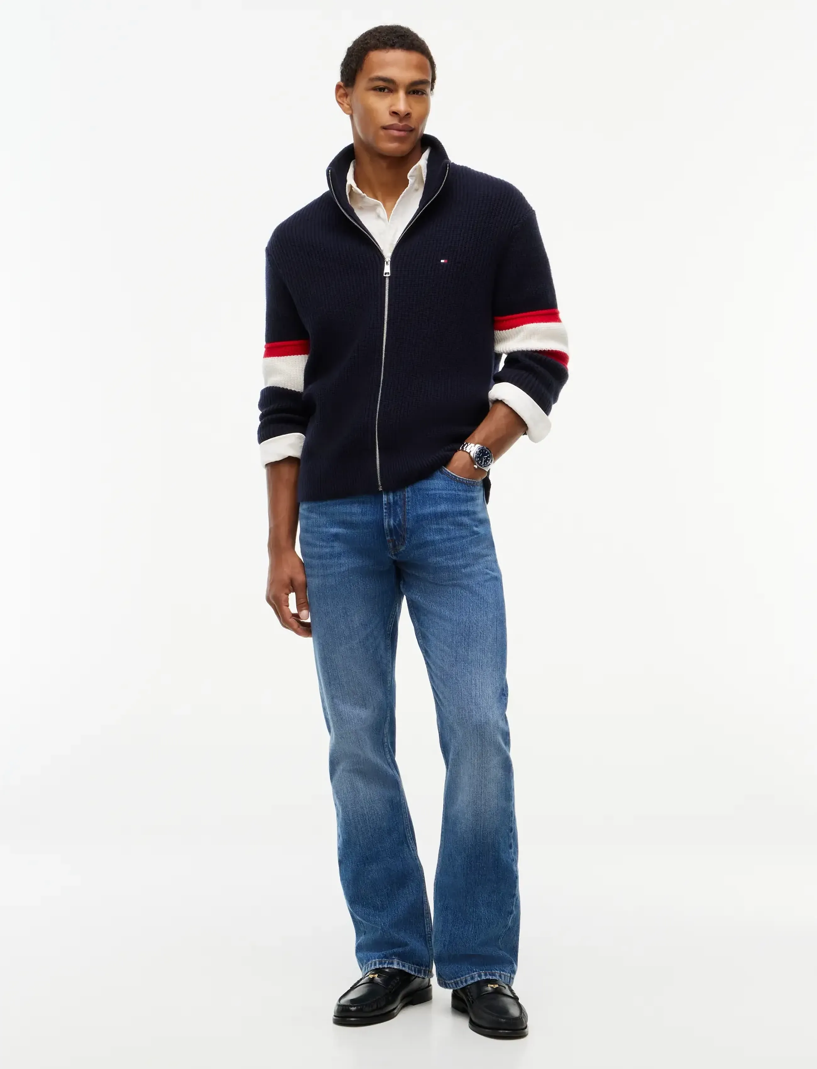 Tommy Hilfiger - ATHLEISURE RWB ZIP THROUGH - navy blue - 4