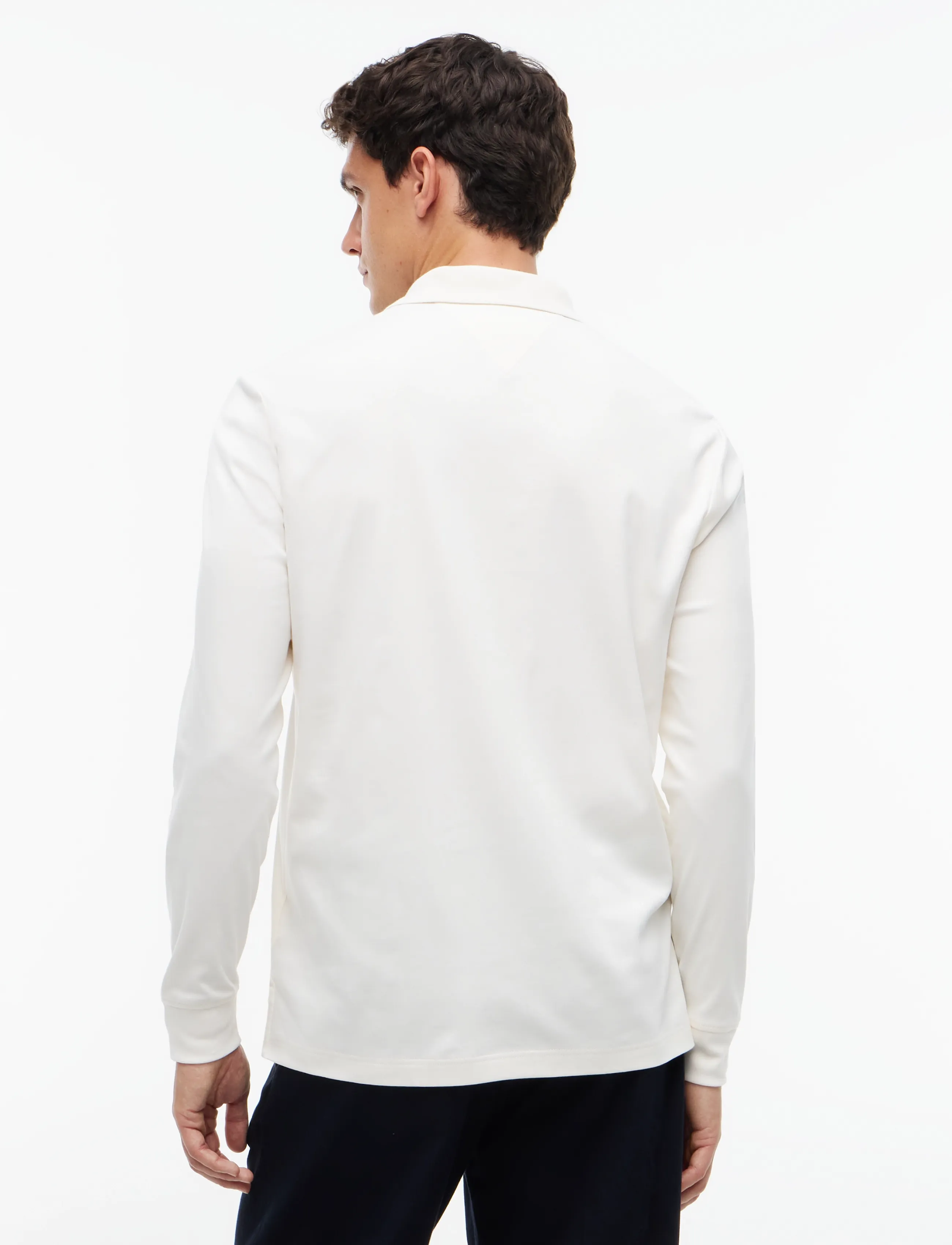 TOMMY HILFIGER L/S Liquid Cotton Zip Reg pikéer herr – bild 2