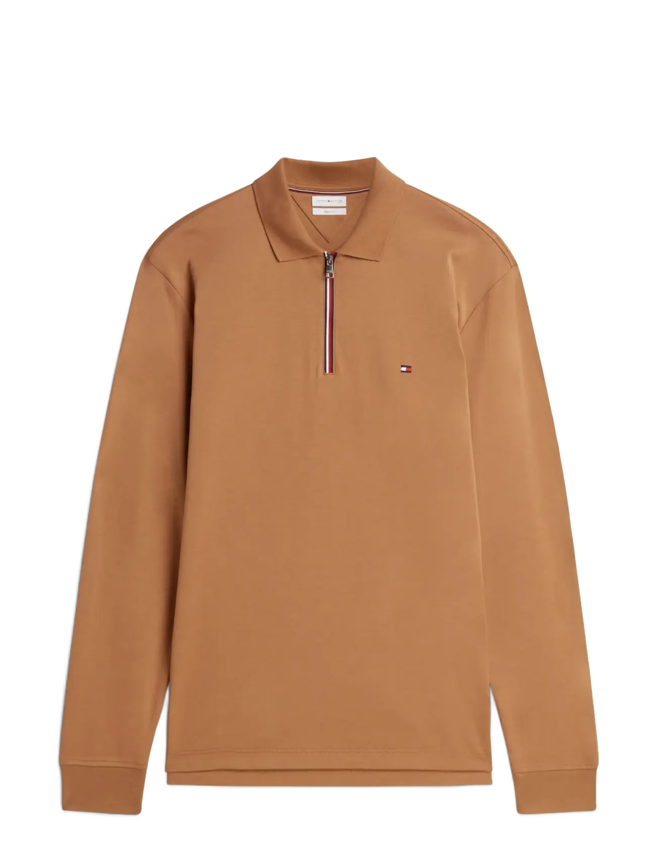 Tommy Hilfiger L/S LIQUID COTTON ZIP REG - Kläder - TIMELESS TAWNY / brown