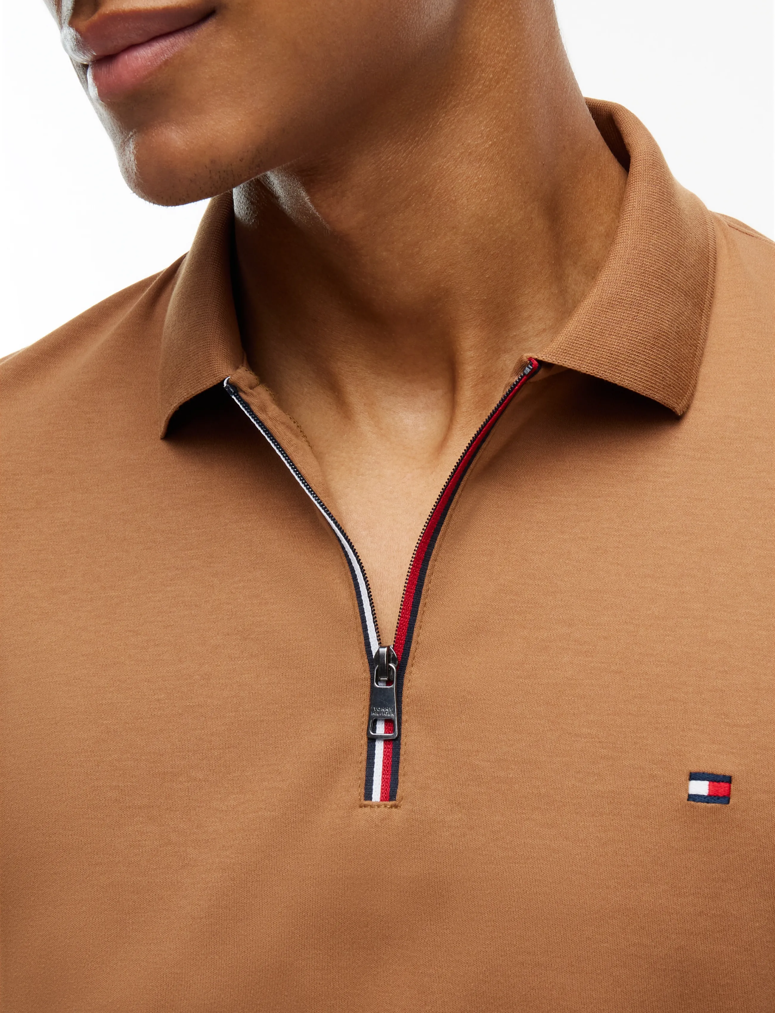 Tommy Hilfiger - L/S LIQUID COTTON ZIP REG - timeless tawny - 3
