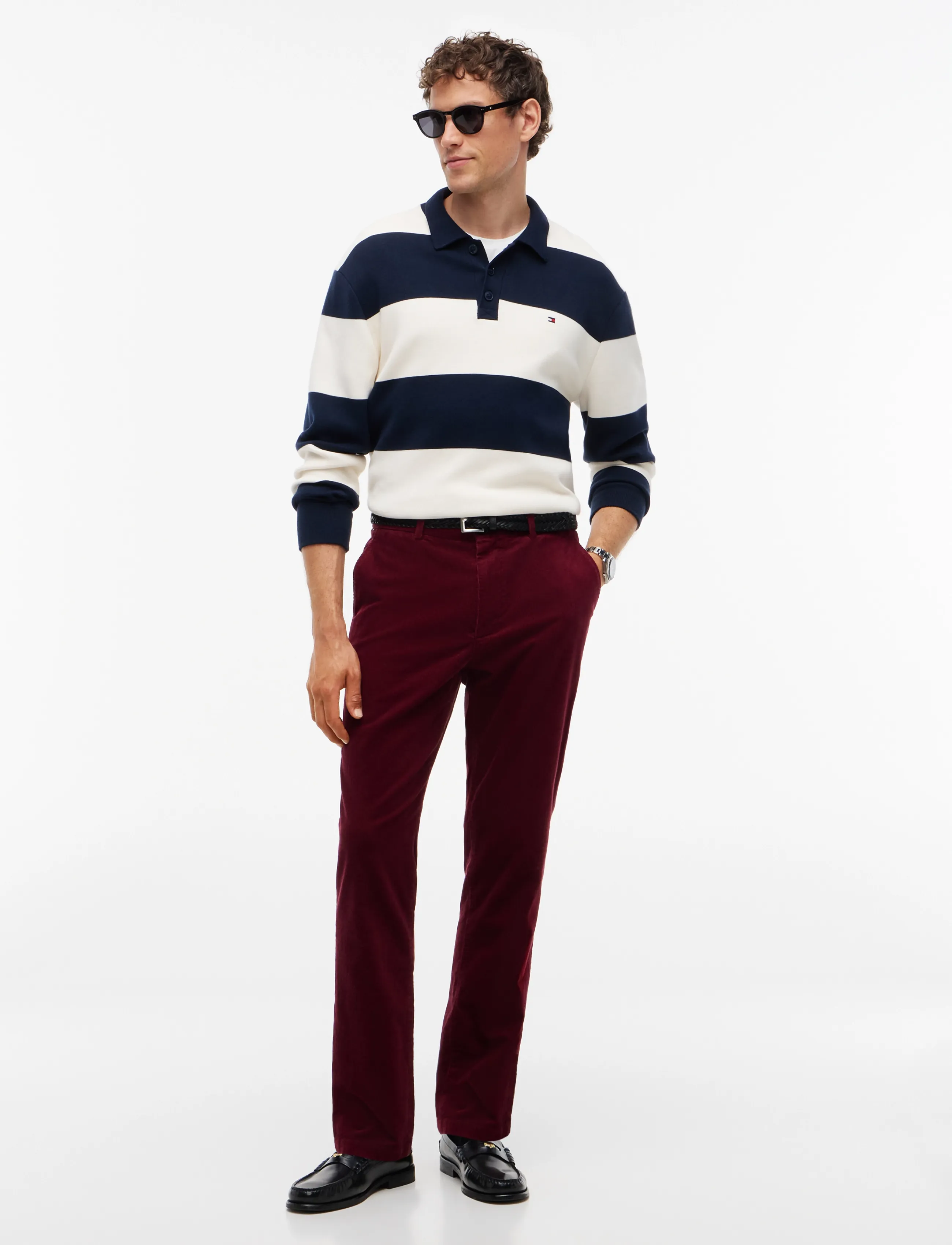 Tommy Hilfiger - DENTON FINE CORDUROY - casual trousers - burgundy - 3