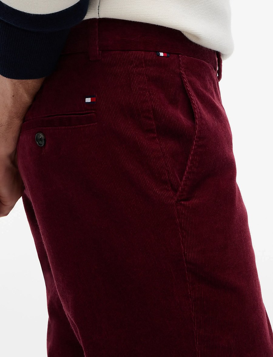 Tommy Hilfiger - DENTON FINE CORDUROY - casual trousers - burgundy - 4
