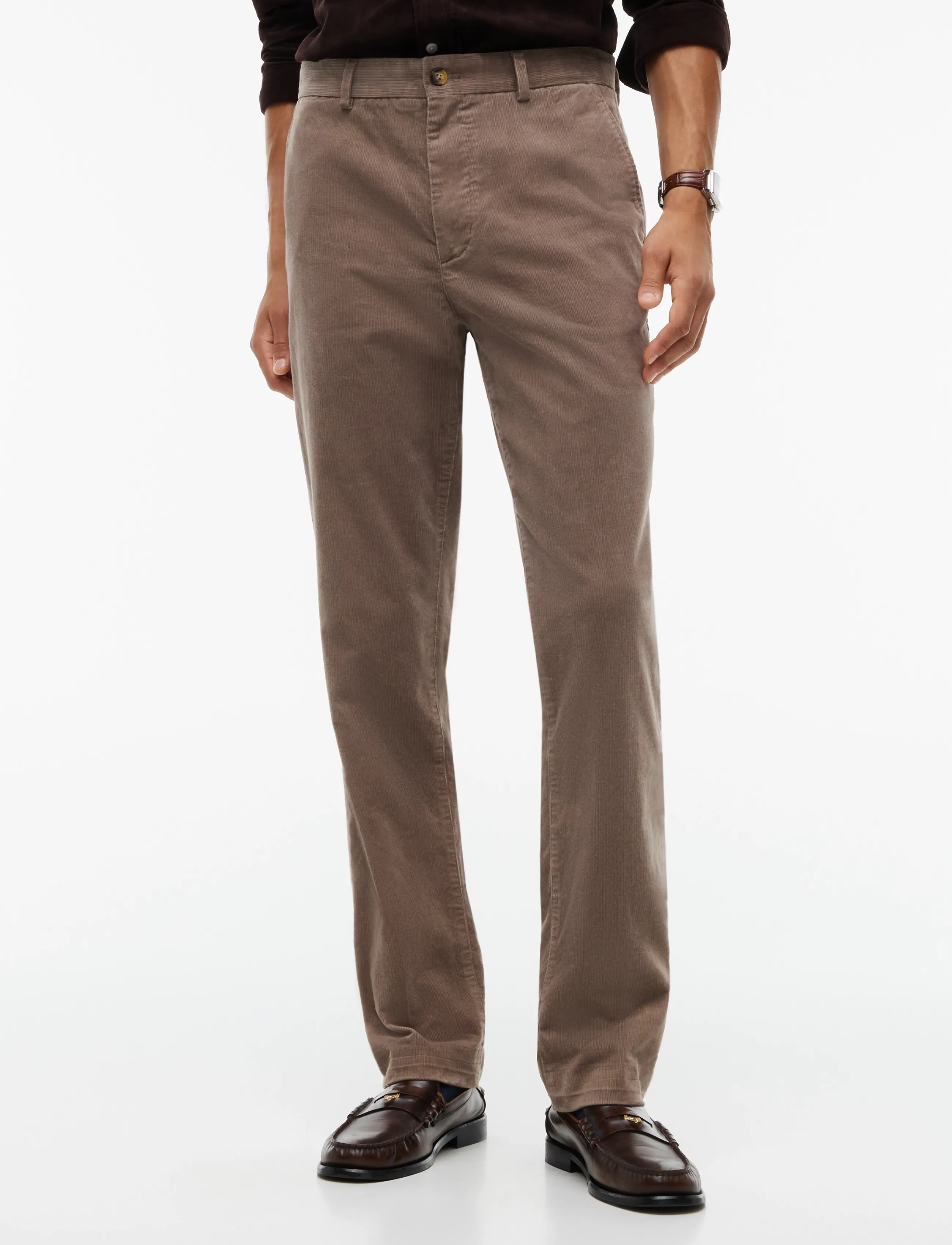 Tommy Hilfiger DENTON FINE CORDUROY - Casual byxor - COASTAL TAUPE CORD / brown