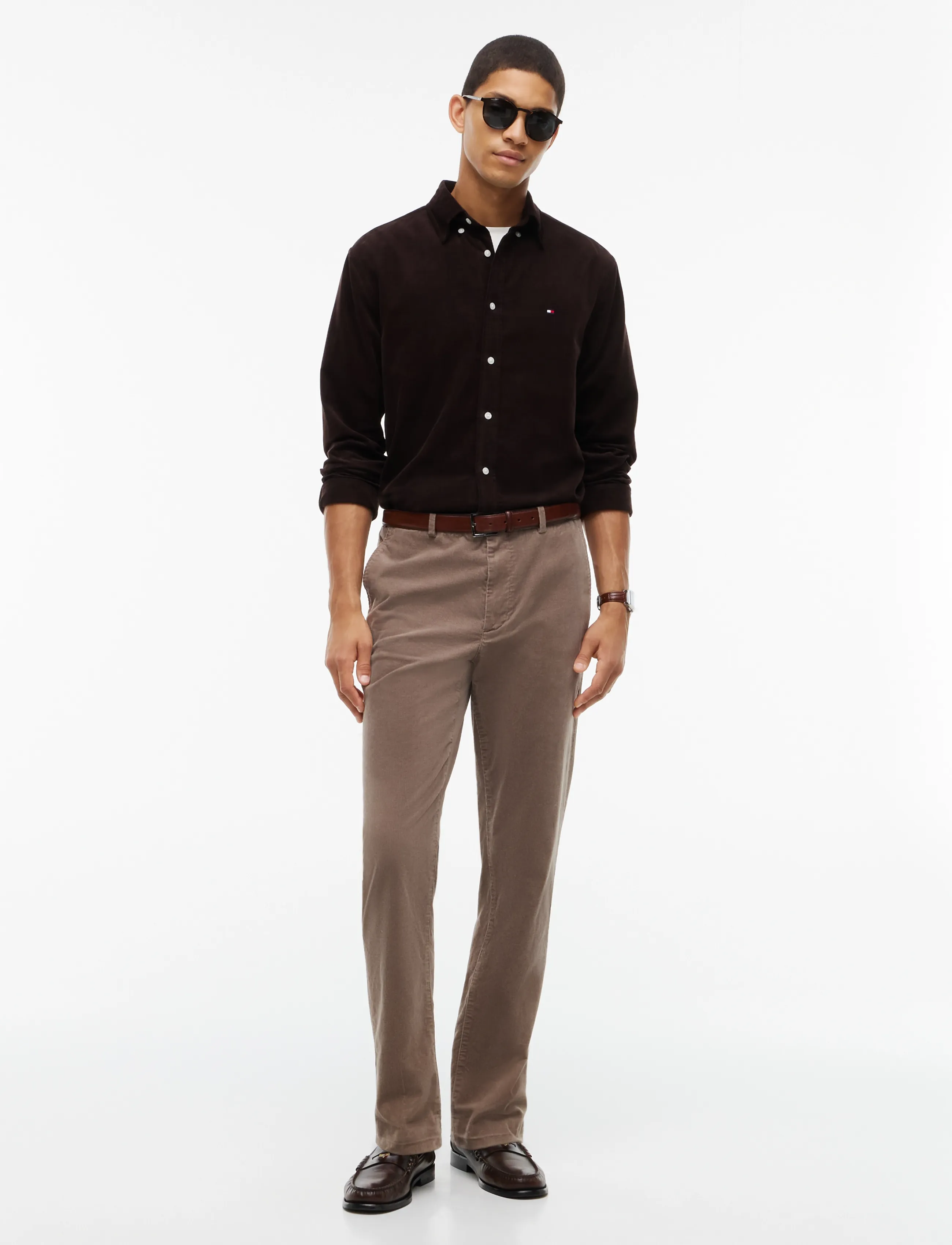 Tommy Hilfiger - DENTON FINE CORDUROY - casual byxor - coastal taupe cord - 3