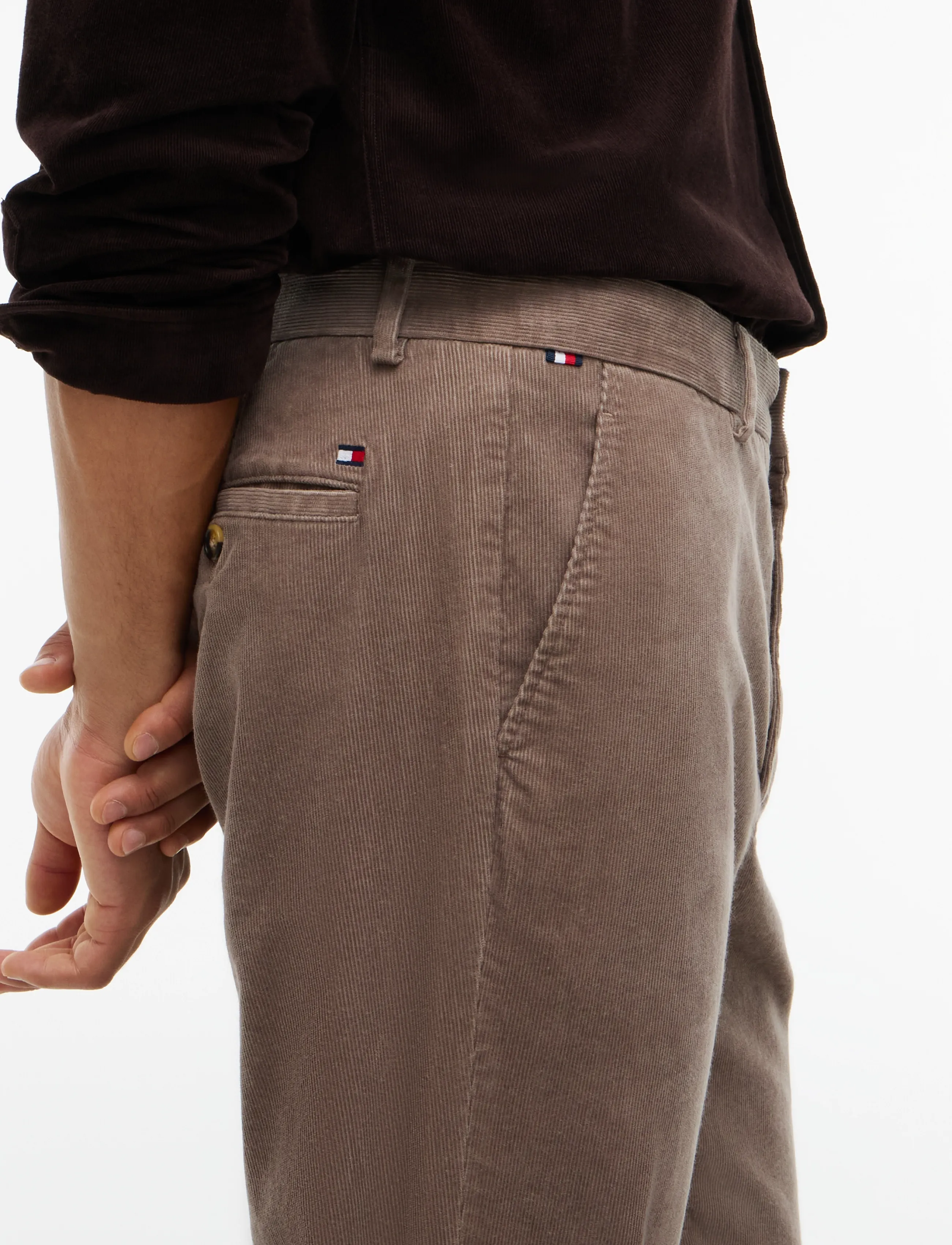 Tommy Hilfiger - DENTON FINE CORDUROY - casual byxor - coastal taupe cord - 4