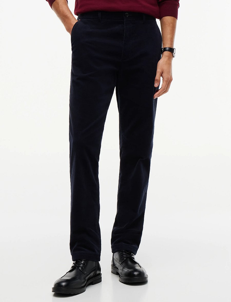 Tommy Hilfiger - DENTON FINE CORDUROY - casual trousers - navy blue - 0