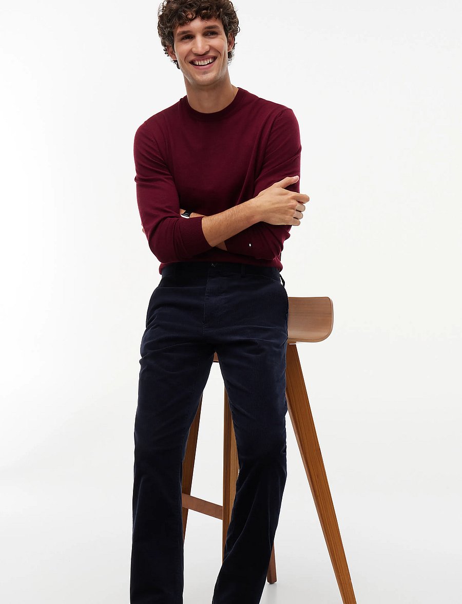 Tommy Hilfiger - DENTON FINE CORDUROY - casual trousers - navy blue - 4