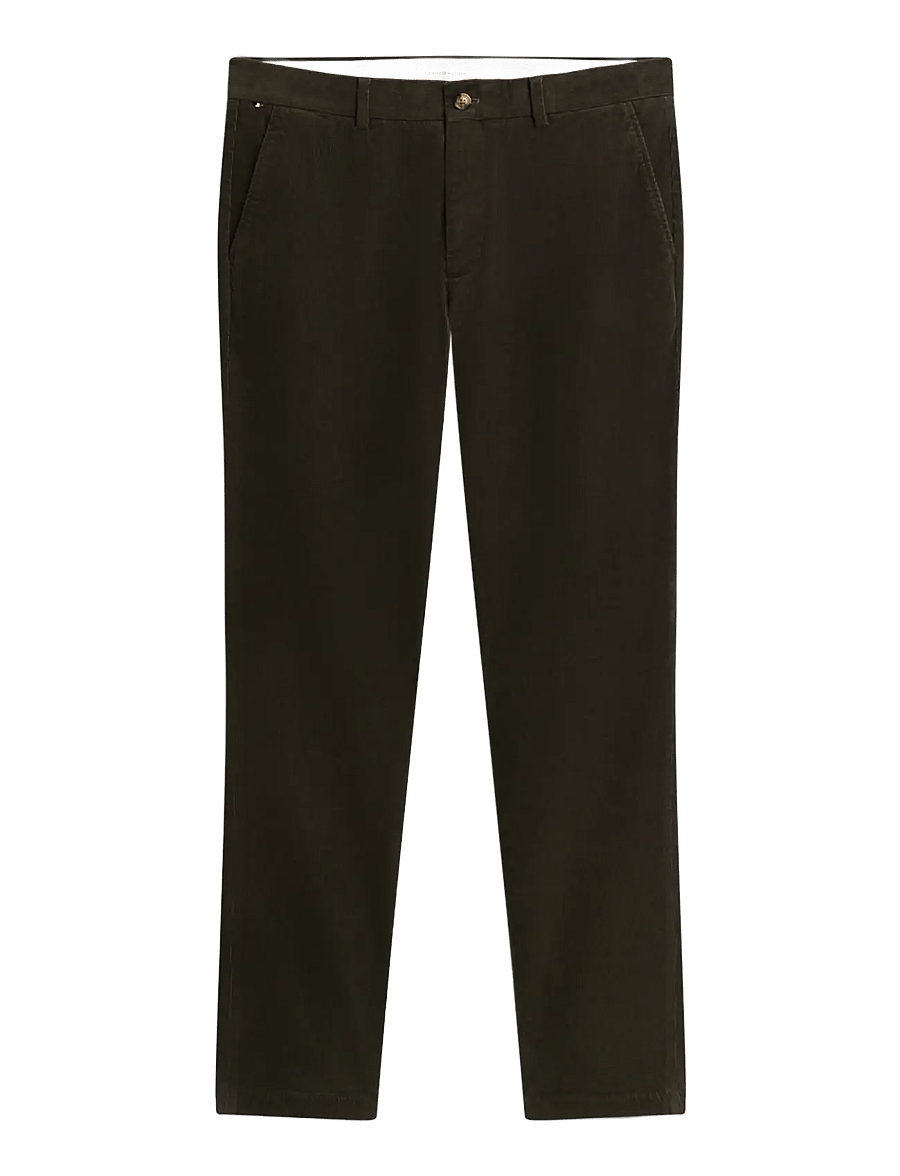 Tommy Hilfiger - DENTON FINE CORDUROY - platinum olive cord - 1