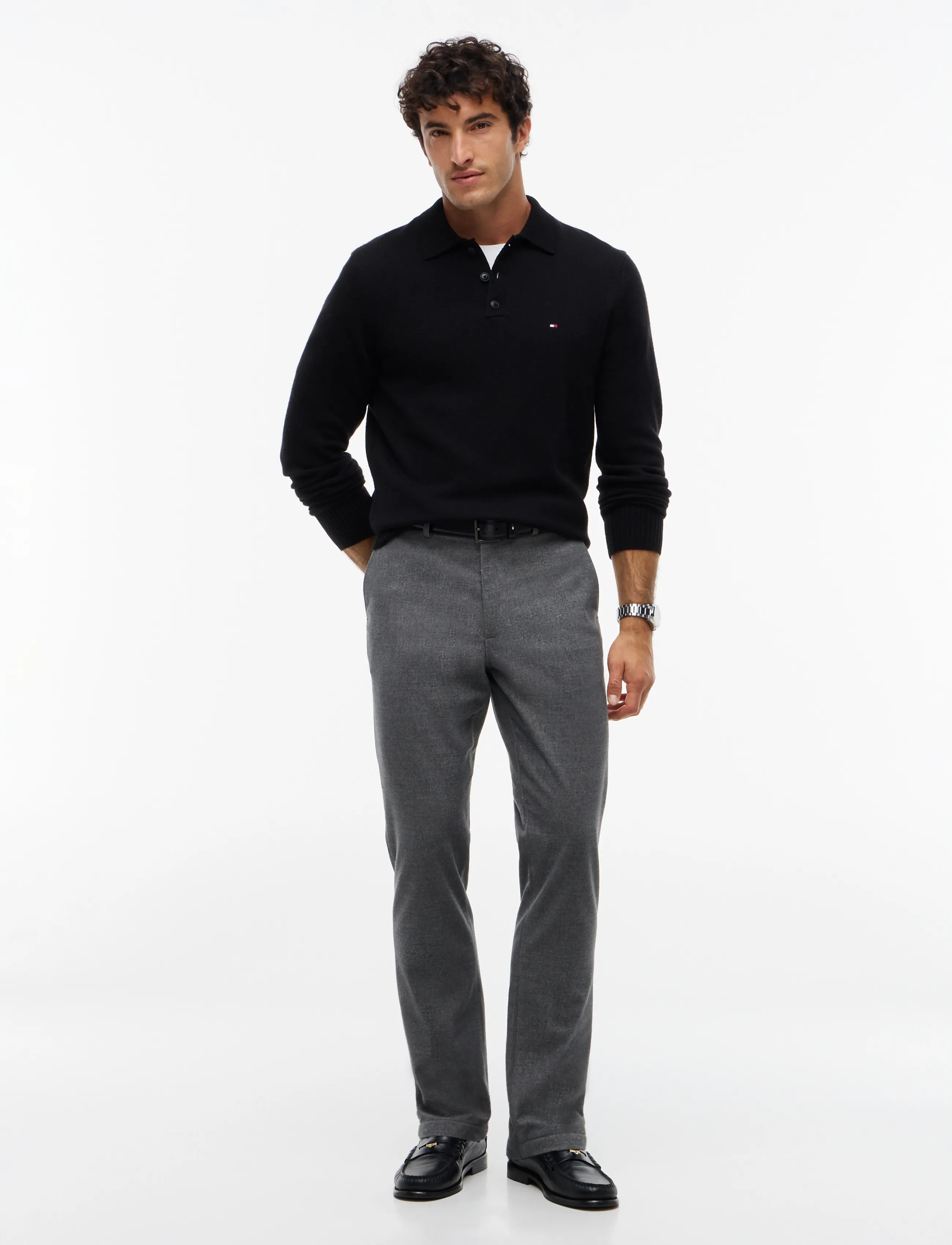 Tommy Hilfiger - DENTON BRUSHED MARL - vabaajapüksid - medium grey heather - 3