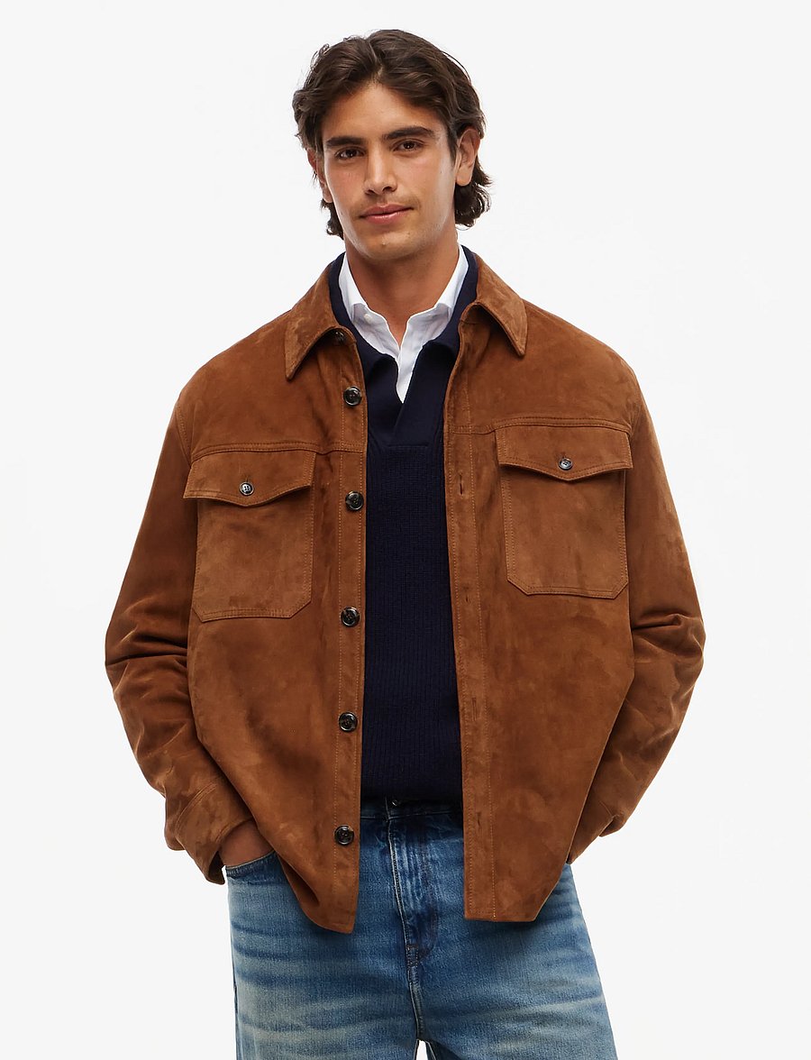 Tommy Hilfiger - NY LEATHER OVERSHIRT - timeless tawny - 0