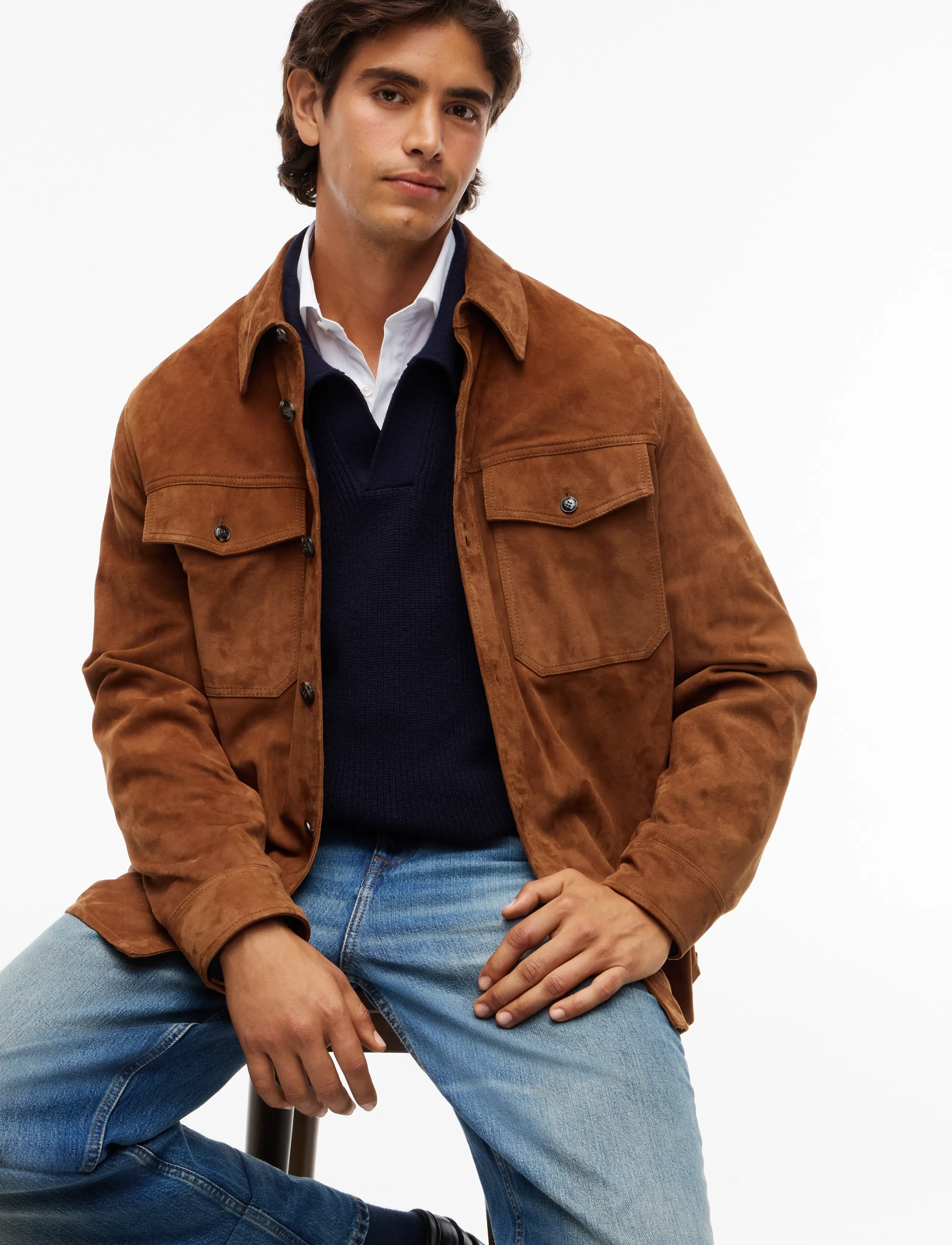 Tommy Hilfiger - NY LEATHER OVERSHIRT - timeless tawny - 3