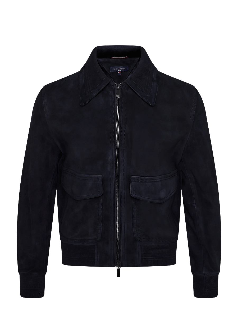 Tommy Hilfiger - NY LEATHER JACKET - bomber stila virsjakas - navy blue - 1