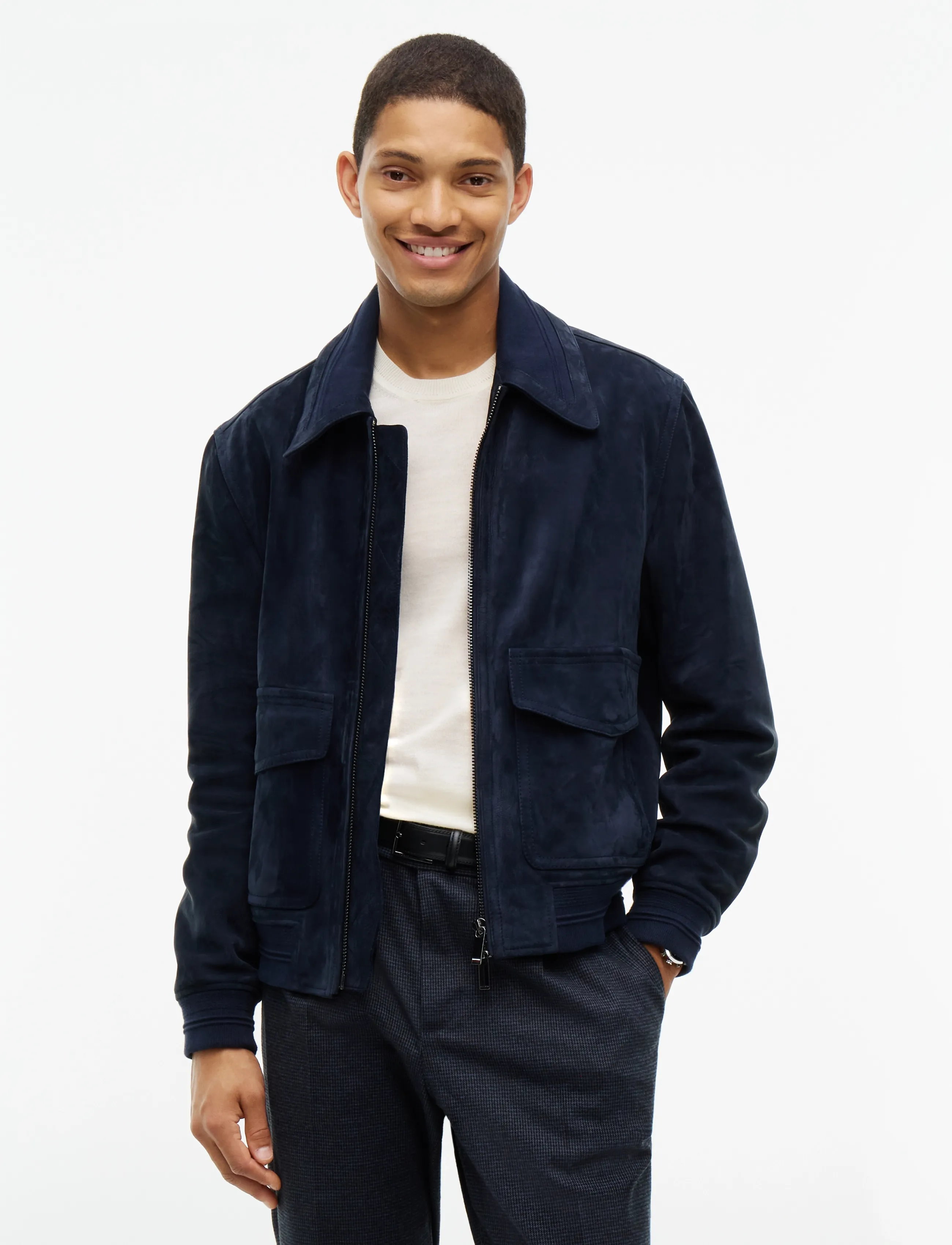 Tommy Hilfiger NY LEATHER JACKET - Outerwear - NAVY BLUE / navy