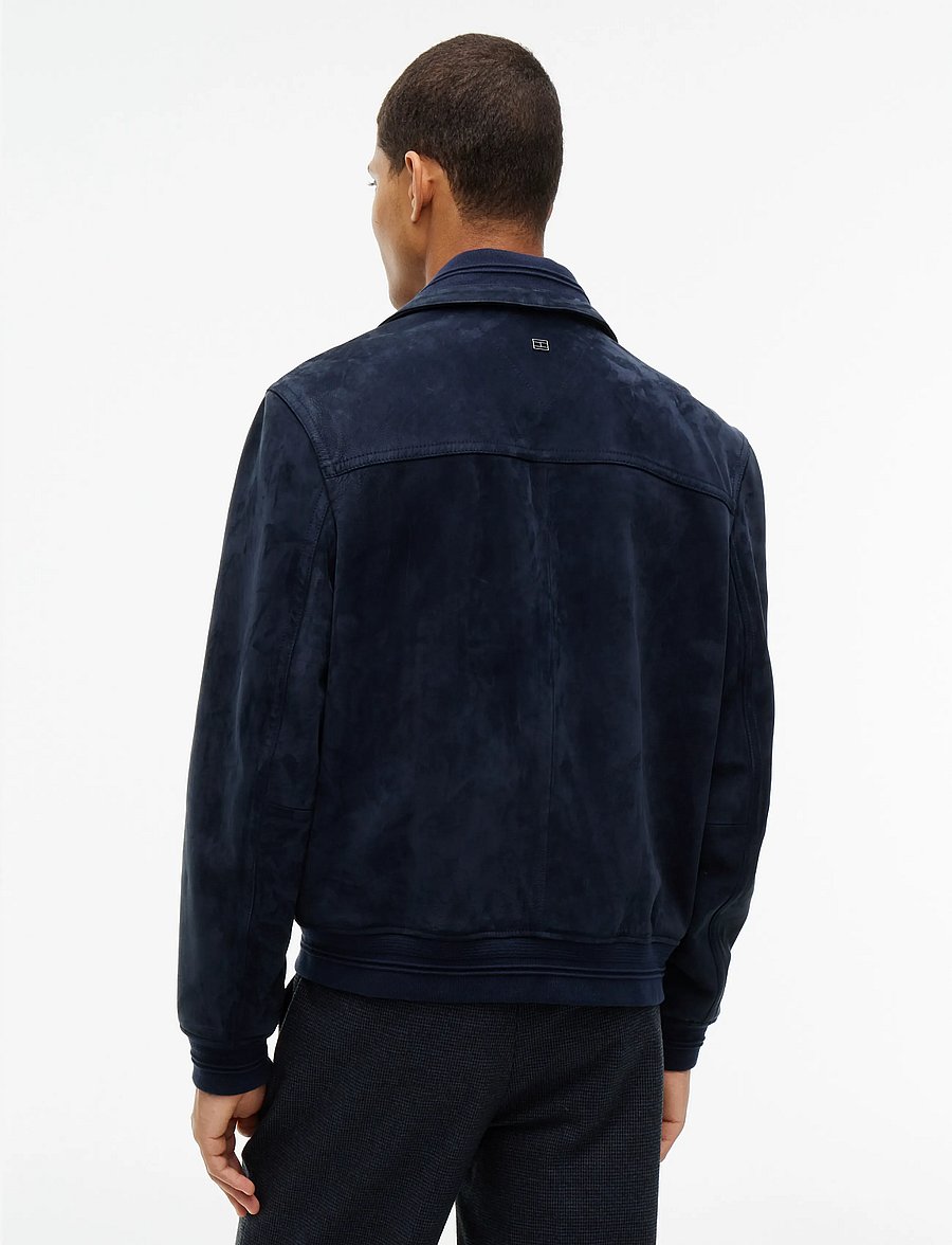 Tommy Hilfiger - NY LEATHER JACKET - bomber stila virsjakas - navy blue - 3