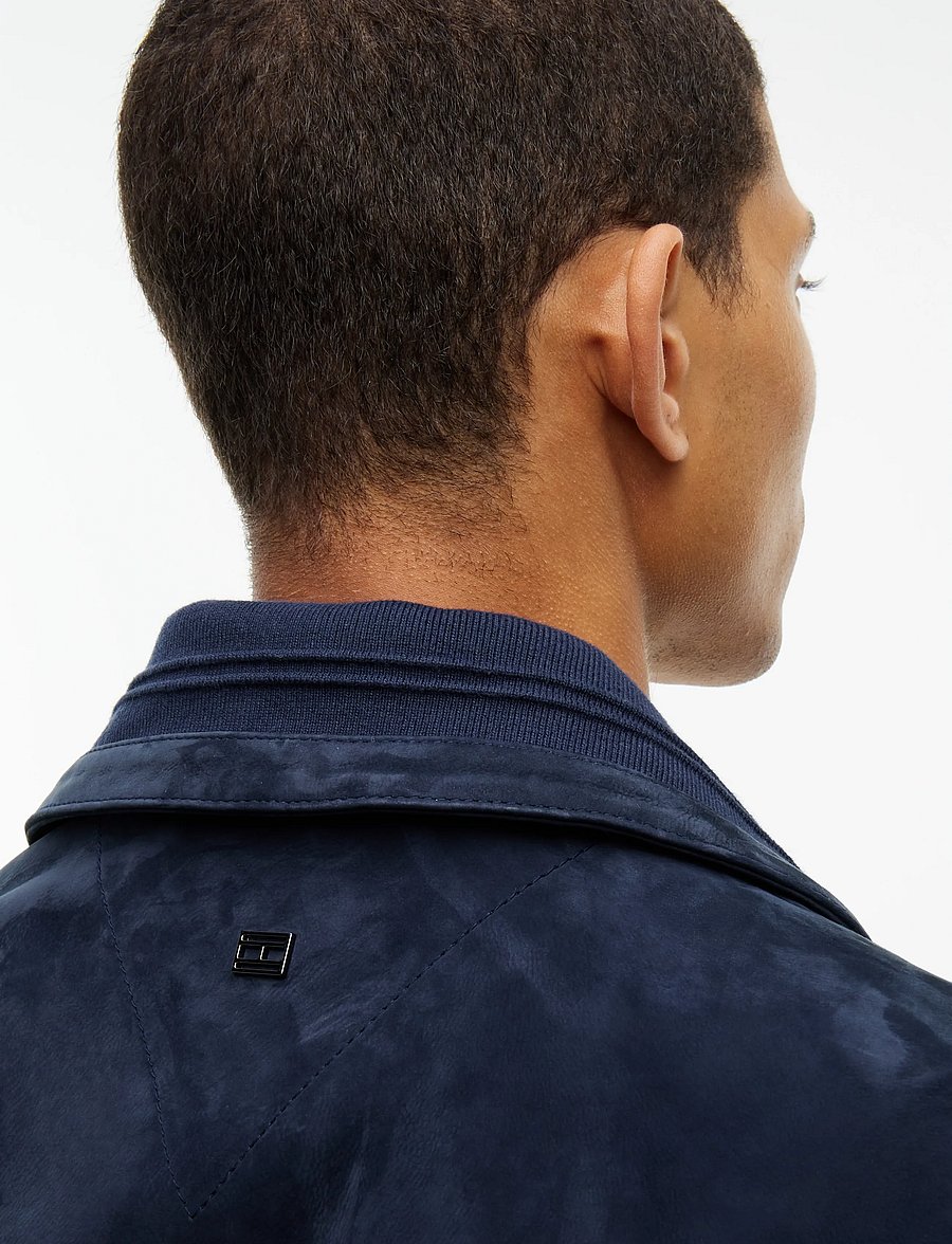Tommy Hilfiger - NY LEATHER JACKET - bomber stila virsjakas - navy blue - 4